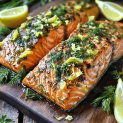 To make Lemon Herb Grilled Salmon, you need a few fresh and simple items. Here’s a list of what you'll need: - 4 salmon fillets (approximately 6 oz each) - 2 tablespoons olive oil - Zest and juice of 1 fresh lemon - 3 cloves garlic, finely minced - 1 teaspoon fresh dill, chopped - 1 teaspoon fresh parsley, chopped - 1 teaspoon fresh thyme, chopped - Salt and freshly ground black pepper to taste - Lemon wedges and additional fresh herbs for garnish Each ingredient adds flavor and makes the dish bright and tasty. The fresh herbs bring life to the salmon. The lemon juice adds a nice tang. This combination makes a perfect meal for any day of the week. You can find the full recipe in the main article. Now, get ready to enjoy a delicious dish that is easy to make! First, grab a small mixing bowl. In it, whisk together the olive oil, lemon zest, lemon juice, minced garlic, and chopped herbs. This step is key for great flavor. Make sure all ingredients mix well. This way, each bite of salmon will burst with taste. Next, take your salmon fillets and arrange them in a shallow dish. Pour the marinade over the salmon. Use a spoon to coat each piece well. Cover the dish with plastic wrap. Place it in the fridge for 30 minutes to 2 hours. This time allows the flavors to sink into the fish. When it's time to cook, preheat your grill to medium-high heat. To keep the salmon from sticking, oil the grill grates with a paper towel dipped in oil. After that, remove the salmon from the marinade. Let any extra marinade drip off. Discard the leftover marinade. Now, lay the salmon skin-side down on the grill. Grill the salmon for 6-8 minutes. Flip it halfway through for even cooking. The fish should turn opaque and flake easily with a fork. This method ensures a delicious meal every time. Enjoy your Lemon Herb Grilled Salmon! For the complete steps, check the Full Recipe. Grilling salmon is simple if you follow a few key tips. The grilling time depends on the thickness of the fillet. For a 1-inch thick fillet, grill for about 6-8 minutes. Thinner fillets may need only 4-6 minutes. Always check for doneness; the salmon should look opaque and flake easily with a fork. After grilling, let the salmon rest for 3-5 minutes. This step helps keep the fish moist and flavorful. To boost the flavor of your salmon, consider adding more herbs or spices. You might try fresh basil or a sprinkle of smoked paprika. Both options add a unique twist. Marinade the salmon for at least 30 minutes. If you have more time, letting it sit for 2 hours makes the flavors even better. Just ensure it stays in the fridge while marinading. A beautiful plate makes the meal more enjoyable. Serve your grilled salmon on a white plate. This helps the colors pop. Add lemon wedges around the fillets. A sprinkle of fresh herbs on top adds nice color and flavor. For side dishes, try a light salad or roasted veggies. They pair well with the salmon and enhance the meal's appeal. For a full recipe, check out the details above. {{image_4}} You can cook salmon in various ways. Broiling and grilling are two popular options. - Broiling: This method uses high heat from above. To broil, place the salmon on a baking sheet. Set your oven to broil and cook for about 6-8 minutes. Keep an eye on it, as broiling can cook quickly. - Grilling: This method adds a smoky flavor. Preheat your grill to medium-high heat. Cook the salmon skin-side down for about 6-8 minutes, flipping halfway. Use a spatula to turn it gently. If you prefer a healthier option, try baking the salmon. Preheat your oven to 375°F. Place the salmon on a baking dish and cover it with foil. Bake for 15-20 minutes. This keeps the fish moist and tender. You can switch up the flavors with different citrus fruits. Instead of lemon, try lime or orange. Each fruit gives a unique twist to the taste. For some heat, add red pepper flakes to the marinade. This adds a spicy kick. You can also use mustard for a tangy flavor. Mixing it with the marinade brings new life to the dish. If you need gluten-free options, this recipe is naturally gluten-free. Just check your ingredients to ensure they are safe. For dairy-free needs, this recipe fits perfectly too. Want to switch the fish? You can use trout or tilapia instead of salmon. Each fish has its flavor and texture, which can change the dish's outcome. Enjoy experimenting with different types of fish to find your favorite! To store leftover grilled salmon, place it in an airtight container. This keeps it fresh and prevents odors from mixing. Make sure to cool the salmon to room temperature before sealing. You can keep it in the fridge for up to three days. Enjoy it in salads or sandwiches for quick meals. If you want to save grilled salmon for later, freezing is a great option. Wrap the salmon tightly in plastic wrap and then place it in a freezer bag. This helps keep the flavor intact. For best quality, eat it within three months. When you're ready to cook, thaw it in the fridge overnight or use the cold water method. Just seal it in a bag and place it in cold water until it’s thawed. To reheat salmon, I suggest using the oven or stovetop. For the oven, preheat it to 275°F. Place the salmon on a baking sheet and cover it with foil. Heat for about 15 minutes. This keeps the salmon moist and tasty. If using the stovetop, warm it gently in a skillet over low heat. Avoid high heat, as it can dry out the fish. Remember, seafood can easily become tough if overheated. So, take your time! For the best taste, marinate the salmon for at least 30 minutes. This time allows the flavors to soak in. If you have more time, go for up to 2 hours. A longer marination gives a richer, deeper flavor. Just remember to keep it in the fridge while it marinates to stay safe. Yes, you can use frozen salmon! First, thaw it safely. Place the frozen fillets in the fridge overnight. If you're short on time, submerge them in cold water for about an hour. Once thawed, pat them dry and follow the recipe as usual. The marinade will still work wonders, giving you tasty salmon. Salmon is packed with nutrients. It is a great source of protein, which helps build and repair your body. Salmon also contains omega-3 fatty acids. These healthy fats are good for your heart. Eating salmon may lower the risk of heart disease and improve brain function. Plus, it has vitamins like B12, which helps keep your energy up. Enjoying salmon can be a tasty way to stay healthy! Grilling salmon is easy with the right ingredients and steps. You need fresh salmon, herbs, and a zesty marinade. The instructions guide you through marinating, grilling, and serving. Remember to experiment with flavors and techniques, like broiling or baking. Store leftovers properly for later enjoyment. Salmon is not only tasty but also packed with nutrients. Enjoy making this dish and sharing it with others!