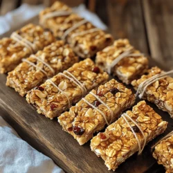 To make nutty granola bars, you need a few simple ingredients. Here’s what you will need: - 2 cups rolled oats - 1 cup mixed nuts (like almonds, walnuts, or cashews) - 1/2 cup almond butter (or creamy peanut butter) - 1/4 cup honey (or maple syrup for a vegan option) - 1/4 cup unsweetened coconut flakes - 1/4 cup dried cranberries (or any dried fruit you like) - 1/2 teaspoon vanilla extract - 1/4 teaspoon fine sea salt - Optional: 1/2 teaspoon ground cinnamon These ingredients work together to create a tasty and healthy snack. You can swap ingredients based on what you have or your taste. Here are some options: - Use peanut butter if you prefer it over almond butter. - Try different nuts like pecans or hazelnuts for new flavors. - Use agave syrup instead of honey for a vegan choice. - Add seeds, like pumpkin or sunflower seeds, for extra crunch. - Replace dried cranberries with raisins, apricots, or chocolate chips. Feel free to mix and match to create your perfect granola bar. Each ingredient in your nutty granola bars offers health benefits: - Rolled oats are high in fiber, which helps digestion. - Mixed nuts provide healthy fats and protein, giving you energy. - Almond butter is rich in vitamins and aids in heart health. - Honey has antioxidants and can boost your immune system. - Coconut flakes add fiber and healthy fats, improving your skin. - Dried cranberries are full of vitamins and can help prevent infections. - Vanilla extract adds flavor and may have calming effects. - Sea salt balances flavors and is essential for hydration. - Ground cinnamon may help regulate blood sugar levels. These ingredients not only make your bars tasty but also nourish your body. For the full recipe, check out the details above. To make nutty granola bars, start by gathering all your ingredients. Use these: - 2 cups rolled oats - 1 cup mixed nuts (like almonds, walnuts, or cashews) - 1/2 cup almond butter (or peanut butter) - 1/4 cup honey (or maple syrup) - 1/4 cup coconut flakes - 1/4 cup dried cranberries - 1/2 teaspoon vanilla extract - 1/4 teaspoon sea salt - Optional: 1/2 teaspoon ground cinnamon 1. Preheat your oven to 350°F (175°C). Line an 8x8 inch baking dish with parchment paper. Leave some paper hanging over the sides for easy lifting later. 2. In a big bowl, mix rolled oats, chopped nuts, coconut flakes, dried fruit, sea salt, and cinnamon if you want. Stir well to blend all the ingredients. 3. In a small pot on low heat, warm the almond butter and honey until smooth. Stir often, then remove from heat. Add the vanilla extract and mix. 4. Pour this warm mix over your dry ingredients. Use a spatula to stir until everything is well coated. 5. Transfer the mixture to your baking dish. Press it down firmly to make it compact. This step helps the bars hold together. 6. Bake for 15-20 minutes until the edges turn golden brown. Watch closely to avoid burning. 7. After baking, let it cool completely in the pan. Use the parchment overhang to lift the bars out onto a cutting board. Cut them into squares or rectangles. - Use fresh ingredients for the best flavor. - Press the mixture firmly into the pan. This helps the bars stick together. - Keep an eye on the oven while baking. The bars can burn quickly. - If you want a chewier bar, add more almond butter or honey. - For a crunchier texture, bake a bit longer. Once cool, lift the granola slab from the pan. Place it on a cutting board. Use a sharp knife to cut into bars. You can make them any size you like. For a fun touch, wrap each bar in parchment paper and tie with twine. This makes them easy to grab on the go. Enjoy these delicious bars as a snack or breakfast! Making nutty granola bars is fun, but we can make mistakes. Here are some to watch out for: - Not Pressing Firmly: If you don't press the mixture down well, the bars may crumble. Use your hands or a spatula to pack it tight. - Overbaking: Keep an eye on the bars. Overbaking can make them hard and dry. Aim for a golden brown color on the edges. - Using Too Much Liquid: If your nut butter or sweetener is too runny, the bars won't hold together. Stick to the amounts in the Full Recipe. You can make your nutty granola bars your own. Here are some ideas: - Different Nuts: Try pecans, hazelnuts, or pistachios. Each nut adds its unique flavor. - Add Seeds: Chia seeds or flaxseeds can boost nutrition and add a nice crunch. - Change Sweeteners: Use agave syrup or date syrup for a different taste. - Mix in Chocolate: Add dark chocolate chips for a sweet twist. Just fold them in after mixing the wet and dry ingredients. You can easily adapt this recipe. Here’s how: - Gluten-Free: Use certified gluten-free oats. This ensures no gluten contamination. - Vegan: Replace honey with maple syrup or agave syrup. Both work well and keep the bars sweet. - Check Labels: Ensure all ingredients, like nut butter and coconut flakes, are gluten-free and vegan-friendly. These tips will help you create delicious, healthy nutty granola bars tailored to your taste and needs. {{image_4}} You can change the taste of your nutty granola bars easily. Try adding cocoa powder for a chocolatey treat. Mix in some cinnamon for a warm, spicy flavor. Or, add a pinch of sea salt to enhance the sweetness. You can also use flavored nut butters like chocolate almond butter. These small changes can make a big difference in taste. Experimenting with flavors keeps things fun and fresh! Choosing different nuts and fruits can change your bars a lot. Use hazelnuts or pecans for a different crunch. Swap dried cranberries for apricots or figs. You can even try pumpkin seeds or sunflower seeds for added texture. Each nut and fruit brings its own flavor and nutrition. Mix and match to find your favorite combination! To boost nutrition in your nutty granola bars, add chia seeds or flaxseeds. These seeds are great sources of omega-3 fats. You can also incorporate protein powder for an extra energy kick. Adding dried fruits like raisins or goji berries enhances the flavor and nutrients. Remember, a little change can make your bars even healthier. Check the full recipe for more ideas on how to create your perfect nutty granola bars! To keep your nutty granola bars fresh, store them in an airtight container. This helps keep them from drying out. You can also wrap each bar in parchment paper. This makes it easy to grab a snack on the go. If you live in a warm area, consider storing them in the fridge. The cool air helps keep them firm. When stored properly, nutty granola bars can last up to two weeks. If you keep them in the fridge, they might last a bit longer. Keep an eye out for any signs of spoilage, like a change in smell or texture. If they become too hard, you can warm them up slightly to make them easier to chew. Freezing is a great way to extend the life of your granola bars. Wrap each bar tightly in plastic wrap and then place them in a freezer bag. They can last for up to three months in the freezer. When you want to eat one, just take it out and let it thaw at room temperature or warm it in the microwave for a few seconds. Enjoy your delicious snack anytime! To make your nutty granola bars chewy, use less baking time. Bake them for about 15 minutes, not longer. A shorter bake time keeps them soft. Additionally, add more nut butter and honey. These ingredients help bind the mix and add moisture. Mixing in seeds like chia or flax can also help with chewiness. Yes, you can use other nut butters. Peanut butter works great if you like its flavor. Cashew butter or sunflower seed butter are also tasty options. Each type of nut butter will change the flavor slightly. Just ensure your butter is smooth for best results. You can find ready-made nutty granola bars at grocery stores or health food shops. Look in the snack aisle or the health food section. Brands often offer a range of flavors and ingredients. Always check the labels to find options that fit your needs. You can also buy them online from various retailers. - Common questions from users: - How do I store my nutty granola bars? - Can I add chocolate chips? - Are these bars good for breakfast? - How do I make them vegan? You’ve learned about making nutty granola bars from scratch. We covered key ingredients, their health benefits, and step-by-step instructions. I shared tips to avoid mistakes and ways to customize your bars. You also discovered storage tips to keep them fresh. Enjoy making your own granola bars. They are fun to create and tasty to eat. Plus, you can mix and match flavors to suit your taste. Try them out and see how easy it is to make a snack that’s good for you!