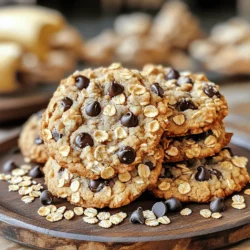 - Ripe bananas - Rolled oats - Almond flour Banana oatmeal cookies start with ripe bananas. Choose bananas that are soft and brown. They add natural sweetness. Rolled oats provide a hearty texture. They help the cookies hold together. Almond flour makes the cookies moist and nutty. - Dark chocolate chips - Walnuts or pecans You can add dark chocolate chips for a sweet touch. They melt and create gooey pockets of chocolate. Walnuts or pecans add crunch and flavor. These nuts also offer healthy fats. - Measuring cups and spoons - Alternatives like gluten-free oats or honey substitutes Use measuring cups and spoons for accuracy. This ensures your cookies turn out just right. If you want gluten-free options, use certified gluten-free oats. For sweetening, honey or maple syrup works well. You can also use agave syrup as a substitute. 1. Preheat the oven: Set your oven to 350°F (175°C). This step is key for baking your cookies evenly. 2. Prepare the baking sheet: Line a baking sheet with parchment paper. This makes it easier to take the cookies off later. 3. Mix wet ingredients: In a big bowl, mash the ripe bananas. Mix in the honey or maple syrup until it is smooth. 4. Add vanilla: Stir in the vanilla extract. This adds a wonderful flavor to the cookies. 1. Mix dry ingredients: In another bowl, whisk together the rolled oats, almond flour, baking powder, ground cinnamon, and sea salt. This helps the cookies rise and taste good. 2. Merge wet and dry mixtures: Slowly add the dry mix into the wet banana blend. Stir until everything is combined. Make sure there are no dry spots left in the dough. If you want, add in chocolate chips and nuts at this point. 1. Scoop and shape: Use a tablespoon to scoop out cookie dough. Place the dough on the baking sheet, leaving about 2 inches between each scoop. 2. Flatten the cookies: Slightly press down on each cookie with a spoon. This helps them bake evenly. 3. Bake: Put the baking sheet in the preheated oven. Bake for about 12-15 minutes. The cookies should look golden brown on the edges and feel firm when you touch them. For the complete recipe, check [Full Recipe]. To get the right texture, you can adjust the baking time. For chewy cookies, bake them for about 12 minutes. If you want a crunchy texture, add a few extra minutes. Keep an eye on the cookies as they bake. You want them golden on the edges. Using ripe bananas is key for flavor and texture. They should be soft and spotty. The riper the banana, the sweeter and moister your cookies will be. This makes a big difference in the final taste. You can boost the flavor of your cookies by adding spices. A touch of nutmeg or a hint of vanilla bean makes them special. Just sprinkle a little in your dough. Dried fruits or coconut flakes can also add a fun twist. Try adding raisins, cranberries, or chopped dates. Coconut flakes give a nice chewiness and tropical taste. If you want to make these cookies a bit healthier, reduce the sugar. You can use less honey or maple syrup. The bananas add natural sweetness, so you don’t need too much added sugar. Nut butters are another great option. Using almond or peanut butter adds protein and flavor. Just swap out some of the wet ingredients for nut butter. It will keep your cookies moist and tasty. For the full recipe, check out the earlier section. {{image_4}} You can play with flavors in banana oatmeal cookies. Try peanut butter for a nutty twist. Just add 1/2 cup of creamy peanut butter to the wet mix. The rich taste pairs well with bananas. Chocolate chip banana oatmeal cookies are another favorite. Simply fold in 1/3 cup of dark chocolate chips to the dough. The chocolate adds sweetness and a fun texture. If you want vegan cookies, use flaxseed instead of eggs. Mix 1 tablespoon of ground flaxseed with 3 tablespoons of water. Let it sit for a few minutes until it thickens. This will replace the egg and bind the cookies. For gluten-free options, swap almond flour with gluten-free flour. This will keep the taste similar while making it safe for those with gluten issues. Seasonal flavors can add fun to your cookies. In fall, mix in pumpkin spice for a cozy taste. Just add 1 teaspoon of pumpkin spice to the dry ingredients. During the holidays, try adding dried fruits like cranberries or raisins. This adds a festive touch and a chewy texture. You can mix in about 1/2 cup of your favorite dried fruits. For the complete recipe, check the Full Recipe section. Enjoy the variety! You can store your banana oatmeal cookies at room temperature or in the fridge. If you keep them at room temperature, place them in an airtight container. This helps keep them fresh for about a week. In the fridge, they can last a bit longer, up to ten days. Freezing cookie dough is easy and great for later use. Form the dough into balls, then place them on a baking sheet. Freeze them for a few hours until solid. After that, transfer the balls to a freezer-safe bag. When you're ready to bake, just thaw them in the fridge overnight and bake as usual. For long-term storage, keep your cookies in an airtight container. They can last up to three months in the freezer. Always check for signs of spoilage, like an off smell or mold. If they seem dry or hard, it’s best to toss them. Enjoy your tasty banana oatmeal cookies fresh and delicious! Yes, you can use different flours. If you want to replace almond flour, try oat flour or whole wheat flour. Each type affects cookie texture. Oat flour makes cookies softer, while whole wheat adds a hearty feel. You might need to adjust liquid ingredients when changing flour types. Always test in small batches to find what you like best. To skip refined sugar, use natural sweeteners. Honey or pure maple syrup works well in this recipe. You can also try mashed dates or applesauce for sweetness. These options add flavor and moisture. They can slightly change the texture, so keep that in mind. Just remember to adjust the amount to your taste. Banana oatmeal cookies pair nicely with many things. A glass of cold milk is classic. You could also enjoy them with yogurt for extra creaminess. Serve with fresh fruit like berries or sliced apples for a refreshing snack. For a cozy treat, try them with hot tea or coffee. They can also be a tasty base for ice cream sandwiches! In this blog post, we explored how to create tasty banana oatmeal cookies. We discussed the key ingredients, including ripe bananas and oats, and shared tips for perfect texture. You learned about flavor variations and health-conscious options too. Remember, the right measurements and fresh ingredients make a big difference. Experiment with flavors and adaptations to suit your taste. Enjoy baking your delicious cookies, and don’t forget to share them with friends!