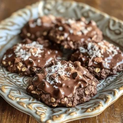 In this section, I'll share the key ingredients for making no-bake chocolate oatmeal cookies. Each ingredient plays a vital role in flavor and texture. - 1 cup rolled oats - 1/2 cup creamy peanut butter - 1/2 cup unsweetened cocoa powder - 1/2 cup honey or maple syrup - 1/4 cup coconut oil, melted - 1 teaspoon pure vanilla extract - 1/4 teaspoon fine sea salt - Optional add-ins: 1/2 cup chocolate chips, 1/4 cup shredded coconut These ingredients come together to create a rich, chewy, and satisfying treat. Rolled oats form the base, giving the cookies structure. Creamy peanut butter adds creaminess and protein. Unsweetened cocoa powder gives that deep chocolate flavor. Honey or maple syrup acts as a natural sweetener, while coconut oil helps bind the mix together. Don't forget the vanilla extract for aroma and flavor! A pinch of fine sea salt enhances all the tastes. If you want to add extra fun, toss in chocolate chips or shredded coconut for texture. You can find the full recipe in the previous section. Each ingredient works together to create a quick and easy treat you will love! Gather all your ingredients and tools before you start. You will need: - 1 cup rolled oats - 1/2 cup creamy peanut butter - 1/2 cup unsweetened cocoa powder - 1/2 cup honey or maple syrup - 1/4 cup coconut oil, melted - 1 teaspoon pure vanilla extract - 1/4 teaspoon fine sea salt - 1/2 cup chocolate chips (optional) - 1/4 cup shredded coconut (optional) Using a medium-sized saucepan is key. It prevents spills and gives enough space for mixing. Start by melting the coconut oil in the saucepan. Add honey or maple syrup, cocoa powder, and sea salt. Heat this over low to medium. Stir it well. You want a smooth, velvety mix. Once smooth, take it off the heat. Now, mix in the peanut butter and vanilla extract. Stir until they blend completely. This creates a rich chocolate base that is simply divine. Next, fold in the rolled oats. Gently stir until every oat is coated in the chocolate mix. If you want extra flavor, fold in chocolate chips or shredded coconut. Now, line a baking sheet with parchment paper. Using a spoon or cookie scoop, drop spoonfuls of the mixture onto the paper. Shape them into cookies if you like. Keep the sizes even for better setting. Finally, place the baking sheet in the fridge. Let the cookies set for at least 30 minutes. After that, they are ready to enjoy! For the full recipe, refer to the earlier section. Mixing well is key to your cookies. If you don't blend the ingredients enough, the texture suffers. Aim for a smooth, homogenous chocolate base before adding oats. Adding the right amount of oats is also important. If your mixture is too thick, add a splash of your sweetener. If too thin, add more oats. You can also play with add-ins like chocolate chips or shredded coconut. These can change texture and flavor in delightful ways. When you serve these no-bake cookies, think about presentation. Place them on a nice platter. A sprinkle of cocoa or coconut on top adds charm. You can pair these treats with a glass of cold milk or a warm cup of coffee. They also go well with herbal tea for a relaxing snack. If your cookies crumble, you may need to adjust the moisture. Adding a bit more peanut butter or sweetener can help. For a smooth chocolate mixture, heat gently and stir continuously. If it seizes or thickens too much, add a tiny bit of warm water. This can bring it back to life. Remember, the goal is a silky, rich chocolate mixture that coats the oats perfectly. For the [Full Recipe], check the earlier section! {{image_4}} You can make your no-bake cookies even better by adding spices. Try cinnamon for warmth or nutmeg for a festive taste. Both spices blend well with chocolate. If you love nut butter, explore other options. Almond butter, cashew butter, or sunflower seed butter work nicely. Each brings a unique flavor to your cookies. Want to make your cookies vegan? Use maple syrup instead of honey. It adds sweetness without any animal products. For a gluten-free treat, choose certified gluten-free oats. This ensures your cookies are safe for those with gluten allergies. Make your cookies more exciting by adding nuts or seeds. Chopped walnuts or sunflower seeds add crunch and healthy fats. You can also mix in dried fruit like raisins or cranberries. They give a sweet surprise in every bite. If you want a twist, use flavored chocolate or dark chocolate. These options elevate the taste and make your cookies special. For the full recipe, check out the section above. To keep your no-bake chocolate oatmeal cookies fresh, store them in an airtight container. This prevents them from drying out. You can use glass or plastic containers. Both types work well. Avoid using containers that do not seal tightly. These cookies stay fresh in the fridge for up to one week. If they start to smell off or look dry, it’s time to toss them. Always check for any mold or unusual colors. If they seem hard, they might be past their prime. If you want to save them longer, you can freeze the cookies. Place them in a single layer on a baking sheet first. This prevents them from sticking together. Once frozen, transfer them to a freezer-safe container. They can stay frozen for up to three months. To thaw, leave them in the fridge overnight. This way, they keep their flavor and texture. If you need them fast, let them sit at room temperature for a while. Enjoy your no-bake treats any time! For the full recipe, check out the details above. Yes, you can use quick oats. They will change the texture. Quick oats absorb moisture more quickly. This may make your cookies softer. If you like a chewy cookie, stick with rolled oats. No-bake cookies usually take about 30 minutes to set. It is best to chill them in the fridge. This helps them firm up nicely. You can leave them longer if you want them firmer. You can use almond butter or sunflower seed butter. Both offer a similar creamy texture. If nut-free, sunflower seed butter is a great choice. Just ensure it is smooth for best results. Yes, you can melt the mixture in the microwave. Use a microwave-safe bowl and heat in short bursts. Stir between each interval to prevent burning. This method is quick and easy! Yes, no-bake cookies are safe to eat without baking. The ingredients are usually safe raw. However, always check your ingredients for quality. Enjoy these sweet treats without any worries! For the full recipe, check out the section above. In this blog post, we explored how to make delicious no-bake cookies. We discussed each ingredient's role, from oats to coconut oil. You learned step-by-step instructions for the perfect cookie texture. We also covered tips for serving and variations to suit your taste. Remember, cooking can be fun and simple. With these recipes and tips, you can create tasty treats. Enjoy experimenting with flavors and sharing your cookies. Happy baking!
