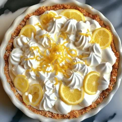 To create this tasty Lemon Icebox Pie, you need a few key ingredients. Here’s what you’ll need: - 1 cup graham cracker crumbs - 1/2 cup unsweetened shredded coconut - 1/3 cup granulated sugar - 1/2 cup (1 stick) unsalted butter, melted - 1 cup heavy whipping cream - 1 (14 oz) can sweetened condensed milk - 1/2 cup freshly squeezed lemon juice (about 2-3 lemons) - Zest of 2 lemons - A pinch of salt These ingredients come together to create a smooth, creamy filling with a crunchy crust. While the pie is already delicious, you can make it even better with some fun garnishes. Here are some ideas: - Fresh lemon zest on top - A dollop of whipped cream - Thin slices of lemon for decoration - Fresh mint leaves for color - A few berries like raspberries or blueberries These garnishes add extra flavor and make your pie look stunning. Choosing the right lemons is key for the best flavor. Here are some tips to help you pick the freshest ones: - Look for lemons that feel heavy for their size. This means they are juicy. - Choose lemons with a bright yellow color. Avoid any that have green spots. - Check for smooth skin. Bumpy skin can mean they are past their prime. - Smell the lemon! A fresh lemon should have a strong, citrusy scent. Using fresh lemons will make your pie burst with flavor and freshness. To start, gather your ingredients for the crust. In a bowl, combine: - 1 cup graham cracker crumbs - 1/2 cup unsweetened shredded coconut - 1/3 cup granulated sugar - 1/2 cup (1 stick) unsalted butter, melted Mix these ingredients with a fork or spatula until it looks sandy. The mixture should stick together when pressed. Next, transfer the crumb mix to a 9-inch pie dish. Press it firmly into the bottom and up the sides. Use your fingers or a measuring cup for an even layer. Chill the crust in the fridge for 15 minutes. This helps it set. Now, let's create the lemon filling. In a new bowl, whisk together: - 1 (14 oz) can sweetened condensed milk - 1/2 cup freshly squeezed lemon juice (about 2-3 lemons) - Zest of 2 lemons - A pinch of salt Mix these until smooth. This blend will give your pie a zesty flavor. It's time to bring everything together! First, whip the heavy cream until stiff peaks form. This should take about 3-5 minutes. Set it aside. Next, gently fold the whipped cream into the lemon mixture in three parts. Use a spatula to keep it airy. Once combined, pour this creamy filling into the chilled crust. Smooth the top with a spatula to make it even. Cover the pie with plastic wrap. Refrigerate for at least 4 hours to set. For the best taste, let it chill overnight. After it's set, slice into 8 generous pieces. Enjoy your refreshing treat! For the complete recipe, check out the Full Recipe section. When making no-bake lemon icebox pie, some mistakes can change the taste. Here’s what to watch for: - Overmixing the whipped cream: This can turn it into butter. Stop when you see stiff peaks. - Not chilling the crust: A warm crust won't hold the filling well. Chill it for at least 15 minutes. - Using bottled lemon juice: Fresh juice tastes best. Bottled juice lacks the vibrant flavor. Whipping cream adds a light, fluffy texture. Here’s how to do it right: 1. Use cold tools: Chill your bowl and beaters for a better whip. 2. Start slow: Begin on low speed to avoid splatter. Gradually increase to medium-high. 3. Watch for peaks: Stop mixing as soon as you see stiff peaks form. This takes about 3-5 minutes. Chilling the pie helps it set and enhances flavor. Here’s how to chill it properly: - Cover it well: Use plastic wrap to prevent the pie from absorbing odors. - Chill for hours: Aim for at least 4 hours, but overnight is best. - Avoid opening the fridge: Keep it closed to maintain a steady temperature. These tips help create a perfect no-bake lemon icebox pie. For the full recipe, check out the [Full Recipe]. {{image_4}} You can make your no-bake lemon icebox pie even better by adding fruit. Fresh berries like blueberries or strawberries work well. Just fold them into the creamy lemon filling before pouring it into the crust. This adds color and flavor. You can also try diced peaches or mango for a tropical twist. Each fruit brings its own taste and fun texture. Want to change things up? You can alter the crust ingredients. Instead of graham cracker crumbs, try using crushed cookies like Oreos or Nilla Wafers. These will give your pie a different taste. You can also add nuts to the crust for a crunch. Just mix finely chopped nuts with the crumbs and butter. This adds a nice nutty flavor and texture. Lemon is great, but you can explore other flavors too. Lime gives a tart and zesty kick. Replace lemon juice and zest with lime juice and zest. Orange can also add a sweet twist. Use orange juice and zest in place of lemon. These variations keep your dessert fresh and exciting. Each flavor profile brings a new taste adventure to your table. For the full recipe, check out the details above. To keep your no-bake lemon icebox pie fresh, cover it tightly. Use plastic wrap or aluminum foil. This helps prevent any odors from the fridge from affecting your pie. Store it in the refrigerator for up to 5 days. If you want to save some pie for later, freezing works well. First, let the pie chill in the fridge for at least 4 hours. Then, wrap it securely in plastic wrap. For extra protection, add a layer of aluminum foil. This way, it stays fresh for about 2 months. When you're ready to enjoy it, thaw it overnight in the fridge. For the best taste and texture, eat the pie within the first 3 days. The lemon flavor shines brightest when fresh. After that, the texture may change slightly, but it will still be tasty. Enjoy your delicious creation while it’s at its peak! Yes, you can use bottled lemon juice. However, fresh lemon juice gives the pie a better taste. Fresh lemons have a bright and zesty flavor that bottled juice lacks. If you want the best pie, stick with fresh lemons. The pie lasts about 3 to 4 days in the fridge. Make sure to cover it well. This will keep it fresh and safe to eat. After a few days, the texture may change, but it should still taste good. Absolutely! This pie is perfect for making ahead. You can make it up to two days before your event. Just chill it well in the fridge. This way, you can enjoy your gathering without last-minute stress. For the best flavor, let it chill overnight. For the full recipe, check out the details above. You learned about the key ingredients and steps to make a no-bake lemon icebox pie. Fresh lemons add zest, while optional garnishes enhance each bite. Remember the tips to avoid common mistakes and ensure perfect cream. Variations let you customize your pie with fruits or different flavors. Store leftovers properly for the best taste. This pie is simple and delicious, making it a great treat for any occasion. Enjoy sharing this refreshing dessert with friends and family!
