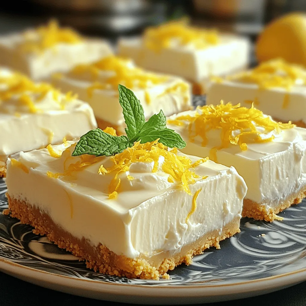 To make a No Bake Lemon Icebox Pie, gather these ingredients: - 1 cup graham cracker crumbs - 1/2 cup unsalted butter, melted - 1/2 cup granulated sugar - 1 can (14 oz) sweetened condensed milk - 1/2 cup fresh lemon juice (about 3-4 lemons) - Zest of 1 lemon - 1/4 teaspoon salt - 1 cup heavy whipping cream - 2 tablespoons powdered sugar - Extra lemon zest for garnishing (optional) You can also try variations. For a twist, add some berries or coconut. You can mix in lime juice instead of lemon juice for a different flavor. Here are the essential tools you will need: - 9-inch pie dish - Mixing bowls - Electric mixer or whisk - Spatula - Measuring cups and spoons - Plastic wrap These tools make your preparation smooth. A good electric mixer helps whip cream quickly. A spatula is great for folding. Having all your tools ready helps you enjoy the process! To make the crust, start by mixing graham cracker crumbs with melted butter. Use a medium bowl to combine them well. You want a texture similar to wet sand. This will help the crust hold together. Next, press this mixture firmly into a 9-inch pie dish. Use your fingers or the bottom of a measuring cup. Make sure it is even across the bottom and up the sides. This step is key for a great crust. Once done, place the crust in the fridge. Let it chill for about 15 minutes to firm up. Now, let's make the lemon filling. In a separate bowl, whisk together sweetened condensed milk, fresh lemon juice, lemon zest, granulated sugar, and salt. Start with the milk and add the other ingredients one by one. This order helps the filling thicken nicely. Whisk until the mixture is smooth and creamy. You will see it getting thicker due to the lemon juice. This is a good sign! For the whipped cream, use a clean mixing bowl. Pour in heavy whipping cream and add powdered sugar. Use an electric mixer to beat them together. Start on low speed, then increase to high. Whip until you see stiff peaks form. Be careful not to overwhip. If you go too far, the cream can turn grainy. Stop once it's light and fluffy. It’s time to combine the filling and whipped cream. Gently fold the whipped cream into the lemon mixture. Use a spatula and make slow, careful motions. This helps keep the whipped cream airy. Once combined, pour the lemon filling into the chilled graham cracker crust. Smooth the top with a spatula. Cover the pie with plastic wrap and place it in the fridge. Chill for at least 4 hours or overnight. This lets the pie set properly and develop great flavor. For the full recipe, check out my detailed notes! To make the best No Bake Lemon Icebox Pie, focus on a few key tips: - Chill Your Tools: Before whipping cream, chill your mixing bowl and beaters. This helps the cream whip faster. - Use Fresh Ingredients: Fresh lemons give the best flavor. Avoid bottled lemon juice if you can. - Adjust Sweetness: If you want it sweeter, add more sugar. For a tart twist, add extra lemon juice. - Thicken the Filling: If your filling is too runny, let it sit for a few minutes before pouring it into the crust. Here are some fun ways to serve your pie: - Presentation: Slice the pie into even pieces. Serve on chilled plates for a refreshing bite. - Garnish: Top each slice with a little extra lemon zest. This adds color and fresh aroma. - Pair with Fruit: Serve with fresh berries or slices of lemon for a fruity kick. - Minty Touch: Add a mint leaf on top for extra flair and flavor. These tips and serving ideas will make your No Bake Lemon Icebox Pie a hit at any summer gathering. If you want the full details on how to make it, check the Full Recipe. {{image_4}} You can make this pie even more fun by changing the flavors! Try using lime juice instead of lemon juice. Lime gives a nice tangy taste. Orange juice also works well. It adds a sweet, bright flavor. Mix-ins can make the pie extra special. Berries like strawberries or blueberries add color and taste. You can fold them into the filling for a fruity twist. Shredded coconut can also be a fun mix-in. It adds a nice texture and tropical flair. If you want to switch up the crust, go for it! An Oreo crust adds a rich chocolate flavor. Gluten-free options are also available. You can use almond flour or gluten-free cookies. Different crusts change the pie's taste and feel. A cookie crust is sweeter and richer, while a traditional graham cracker crust is lighter. Experiment with what you like best! It’s fun to find your favorite combination. For more details, check out the Full Recipe. To keep your No Bake Lemon Icebox Pie fresh, choose an airtight container. A glass or plastic pie dish with a lid works well. Wrap the pie tightly in plastic wrap if you lack a lid. This keeps moisture out and prevents it from getting soggy. Always store the pie in the refrigerator. The cool temperature helps maintain its smooth texture and bright flavor. You can freeze this pie for later enjoyment. First, let it set in the fridge for at least 4 hours. Then, wrap it in plastic wrap and foil. This helps avoid freezer burn. You can store it in the freezer for up to one month. When you're ready to eat it, thaw it in the fridge overnight. This ensures the pie stays creamy and delicious. Yes, you can make this pie a day in advance. It tastes great when chilled. I often prepare it the night before a gathering. This gives the pie enough time to set properly. Just make sure to cover it well before chilling. This way, it stays fresh and delicious. You can use coconut cream for a dairy-free version. Another option is to mix almond milk with sugar. Just use a 1:1 ratio. Both options work well in this recipe and keep the pie creamy. They also add a unique flavor twist. Look for a firm but slightly wobbly texture. The surface should not jiggle too much. You can also gently press the top; it should feel solid. If it seems firm, it is ready to serve. Chill it longer if you are unsure. Absolutely! Fresh fruit adds color and flavor. Berries like strawberries or blueberries work great. You can also use sliced kiwi or peaches. They make the pie look beautiful and add a refreshing taste. Plus, the fruit adds vitamins and nutrients! No Bake Lemon Icebox Pie is easy to make and delicious. You learned key ingredients, tools, and steps to prepare this treat. By following the tips and exploring variations, you can create your own unique pie. Remember to store it correctly for the best taste. With these instructions, you can impress your family and friends. Enjoy making your tasty pie and share it with others!