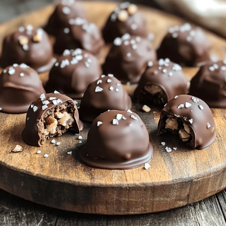 To make your delightful Chocolate Chip Cookie Dough Bites, gather these ingredients: - 1 cup all-purpose flour - 1/2 cup unsalted butter, softened at room temperature - 1/2 cup packed brown sugar - 1/4 cup granulated sugar - 1 teaspoon pure vanilla extract - 1/4 teaspoon fine sea salt - 1/2 cup mini chocolate chips - 1/4 cup crushed walnuts (optional) - 1/2 cup dark chocolate chips (for coating) If you need substitutes: - You can use coconut oil instead of butter. - For gluten-free bites, try almond or oat flour. - Maple syrup works well in place of brown sugar for a different flavor. These bites are tasty but consider their caloric content: - Each bite has about 100 calories. For a better understanding of the macronutrient breakdown: - Carbohydrates: 10g - Protein: 1g - Fat: 6g To make your cookie dough bites, you will need: - A mixing bowl - Electric mixer - Baking sheet - Parchment paper - Microwave-safe bowl (for melting chocolate) - Fork (for dipping) I recommend having a cookie scoop for easy portioning. This makes rolling the bites simple and fun! Heat-treating the flour To start, we need to heat-treat the flour. This method makes it safe to eat. Preheat your oven to 350°F (175°C) and spread the flour on a baking sheet. Bake it for about 5 minutes. Then, let it cool completely before using it in the dough. Creaming butter and sugars Next, we cream the butter and sugars. In a large bowl, mix the softened butter, brown sugar, and granulated sugar. Use an electric mixer set on medium speed. Beat this mixture for 2-3 minutes until it becomes light and fluffy. Incorporating flavorings Now, we add flavorings. Stir in the pure vanilla extract and sprinkle in the fine sea salt. Make sure to mix until everything blends well together. Mixing dry and wet ingredients Gradually add the cooled, heat-treated flour to the butter mixture. Use a wooden spoon or spatula to mix until you get a smooth dough. Don't overmix, or the bites may be tough. Forming the cookie dough bites With your hands, scoop out tablespoon-sized bits of dough. Roll each piece into a smooth ball. Place these dough balls on a parchment-lined baking sheet, leaving space between them. Chilling time and technique Next, we chill the dough. Put the baking sheet in the fridge for about 30 minutes. This helps firm up the bites, making them easier to coat later. Melting dark chocolate While the dough chills, it's time to melt the chocolate. Place dark chocolate chips in a microwave-safe bowl. Heat them in 30-second intervals, stirring each time until smooth. Dipping and setting the bites Once the dough bites are chilled, dip each one into the melted chocolate. Ensure they are fully coated. Use a fork to lift them out and let excess chocolate drip off. Place the coated bites back on the parchment-lined sheet. For the complete recipe, refer to the Full Recipe section. To get the perfect texture, avoid overmixing your dough. Mix just until the ingredients blend. This keeps your bites soft and chewy. When you add the flour, do it slowly. This helps you achieve the right dough consistency. The dough should feel soft but not sticky. For a great presentation, use a decorative glass jar. You can also place the bites on a pretty platter. Drizzle some melted chocolate over the top for flair. Sprinkle a bit of flaky sea salt to enhance the taste. You can pair these bites with cold milk, hot coffee, or even a scoop of ice cream. One common mistake is not cooling the dough enough. If the dough is warm, the chocolate may not coat well. You should also measure your ingredients carefully. Too much flour can make the bites dry. Stick to the Full Recipe for best results. {{image_4}} To make vegan chocolate chip cookie dough bites, swap dairy ingredients with plant-based options. Use coconut oil instead of butter. For sweetness, consider maple syrup or agave nectar. Replace regular chocolate chips with dairy-free versions. You can also consider using a vegan flour like almond or oat flour. These choices will keep the bites soft and delicious. For gluten-free chocolate chip cookie dough bites, replace all-purpose flour with gluten-free flour blends. Almond flour or coconut flour works well too. Ensure the flour is certified gluten-free to avoid cross-contamination. When making dough, check that all other ingredients are gluten-free. This includes sugars and chocolate chips. Read labels carefully to prevent any mix-ups. Want to add more flavor? Sprinkle in a bit of cinnamon for warmth. It pairs nicely with chocolate. You could also mix in different types of chocolate. Try white chocolate chips or dark chocolate chunks for variety. Experimenting with flavors makes each batch unique. Don't be afraid to get creative with your cookie dough bites! For the full recipe, check out the details above. To keep your chocolate chip cookie dough bites fresh, store them in the refrigerator. Place the bites in an airtight container. This method keeps them soft and tasty. They will last about one week in the fridge. If you want to save some for later, freezing is a great option. First, arrange the bites on a tray in a single layer. Freeze them for about an hour until they’re firm. Once frozen, transfer them to a freezer-safe bag. They can last up to three months in the freezer. To thaw, simply leave them in the fridge overnight. You can also let them sit at room temperature for about 30 minutes. Always check for signs of spoilage. Look for any changes in color or texture. If the bites smell off or taste strange, it’s best to discard them. Trust your senses; if something feels wrong, it probably is. Chocolate chip cookie dough bites last about one week in the fridge. If you freeze them, they can last up to three months. Just store them in an airtight container to keep them fresh. Yes, you can eat cookie dough bites raw. The key is using heat-treated flour. This step makes the dough safe to eat. You can enjoy the sweet flavor without worry. You can use coconut oil or vegan butter as a butter substitute. Both work well and keep the bites rich. If you want a lighter option, use applesauce for a healthier twist. Of course! You can simply skip the walnuts. The cookie dough bites will still taste great. If you want to add texture, try using sunflower seeds or pumpkin seeds instead. The best way to melt chocolate is in a microwave-safe bowl. Heat it in 30-second intervals. Stir well after each interval until the chocolate is smooth. This method helps prevent burning. In this article, we explored the essential ingredients and tools for making chocolate chip cookie dough bites. I shared step-by-step instructions, tips for perfecting texture, and variations to suit different diets. We also discussed storage methods and addressed common questions. Remember, the right ingredients and techniques make all the difference. Enjoy your cookie dough bites, whether as a treat or a fun project. Happy baking!