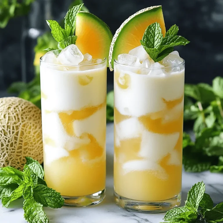 Fresh honeydew melon is the star of this drink. Choose a ripe melon for the best flavor. Look for one that feels heavy for its size. The skin should be smooth and slightly yellow. Cut the melon in half and scoop out the seeds. Dice the flesh into small pieces for easy blending. You will need 1 cup of diced honeydew melon for this recipe. Milk adds creaminess to your drink. You can use any milk you like. Dairy milk, almond milk, or coconut milk all work well. Each type brings a unique taste. For this recipe, you will need 2 cups of milk total. Feel free to mix and match to find your favorite combination. Sweeteners make your honeydew mint milk tea enjoyable. You can use sugar, honey, or another sweetener. Adjust the amount based on your taste. I suggest starting with 1 tablespoon of sugar or honey. Mint leaves also enhance the flavor of this drink. You will need a bunch of fresh mint leaves to infuse your tea. These ingredients will create a refreshing taste that is perfect for summer. For the full recipe, check out the detailed steps. Start by cutting the honeydew melon into small pieces. Place these diced pieces in a blender. Next, pour in one cup of milk. Blend it on high until it is smooth and creamy. You want to make sure there are no chunks left in the mix. This step adds a sweet and fruity base to our drink. In a separate bowl or pitcher, pour one cup of cooled brewed green tea. Then, add another cup of milk to this mix. If you like your drink sweet, mix in sugar or honey. Stir until it dissolves fully. This tea adds a lovely green taste that pairs well with honeydew. To make it silky, strain the honeydew-milk blend through a fine sieve into a bowl. Discard any leftover pulp. Now, gently mix this honeydew blend with the green tea mixture in a large glass or pitcher. Stir lightly to combine the flavors. Next, take a handful of fresh mint leaves. Tap them with a spoon to release their oils. Add these leaves to the mixture for a refreshing minty taste. Lastly, fill glasses with ice cubes and pour the honeydew milk tea mix over the ice. Garnish with a mint sprig on top. Enjoy this drink chilled and refreshing on a hot day! For a complete guide, check the Full Recipe. For a smooth drink, blend the honeydew and milk well. You want it creamy, not chunky. Straining the mixture helps get that silky texture. Use a fine sieve or cheesecloth. This step is key to a nice mouthfeel. Serve your honeydew mint milk tea chilled over ice. Tall glasses are great for presentation. Fill each glass to the brim for a refreshing look. You can also make a big batch and store it in the fridge. Just serve over ice when ready. To make your drink pop, garnish with fresh mint sprigs. A slice of honeydew on the rim adds color too. These small touches make your drink look special. Presentation matters, especially for summer vibes. Enjoy your beautifully crafted drink! {{image_4}} You can use different sweeteners in Honeydew Mint Milk Tea. Instead of sugar or honey, try agave syrup or maple syrup. These options add a nice twist. You can also use stevia for a low-calorie choice. Adjust the amount based on your taste. Each sweetener changes the flavor slightly and makes it unique. If you prefer a non-dairy drink, swap regular milk for almond, oat, or coconut milk. Almond milk adds a nutty flavor. Oat milk gives a creamier texture. Coconut milk brings a tropical vibe. Each choice enhances the tea in its own way. Just pick what suits your taste best. Feel free to get creative with herbs or fruits! Add basil for a different taste. You can also mix in strawberries or pineapple for extra sweetness. These additions make the drink even more refreshing. Experiment and find your favorite combination. Every twist brings a fun new flavor to the classic Honeydew Mint Milk Tea. For the full recipe, check the earlier section. To keep your Honeydew Mint Milk Tea fresh, store it in the fridge. Use a clean, airtight container. This helps prevent any unwanted odors. It also keeps the flavors intact. Make sure to consume it within a few days for the best taste. The ingredients in this drink have different shelf lives. Fresh honeydew lasts about three to five days in the fridge. Milk can last up to a week, depending on the type you use. Brewed green tea should be consumed within two days. Always check for expiration dates on your milk and tea. If you have leftover honeydew, consider these fun options. You can blend it into smoothies or add it to fruit salads. Another idea is to freeze it. Frozen honeydew is a refreshing treat for hot days. Just cut it into cubes and store it in a freezer bag. You can use it later in drinks or desserts. Honeydew Mint Milk Tea is not just tasty; it offers health perks too. Honeydew melon is rich in vitamins A and C, which help your skin glow. Mint can aid digestion and freshen your breath. The green tea packs antioxidants that boost your immune system. Together, these ingredients make a drink that hydrates and nourishes. Yes, you can! If you want a tea-free version, just skip the green tea. Blend honeydew and milk as usual. You can add more mint for extra flavor. This version is still creamy and refreshing, perfect for hot days. Finding Honeydew Mint Milk Tea is easy. Some cafes and tea shops offer it. You can also check local markets. If you prefer homemade, follow the Full Recipe to enjoy this drink anytime. In this article, we explored how to make Honeydew Mint Milk Tea. We discussed fresh ingredients, blending methods, and tips for success. Remember, you can customize this drink with different milk and sweeteners to match your taste. Use the tips for the best consistency and great serving ideas. Don't forget to store leftovers properly to enjoy later. This refreshing tea offers health benefits and is fun to make. Dive in and enjoy your tasty creation!