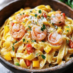 - 8 oz fettuccine pasta - 2 tablespoons olive oil - 1 pound shrimp, peeled and deveined - 1 bell pepper, diced (any color you prefer) - 1 small onion, finely chopped - 1 teaspoon Cajun seasoning - 1/2 teaspoon smoked paprika - 1 cup heavy cream - 1/2 cup freshly grated Parmesan cheese - Salt and pepper to taste - Fresh parsley, chopped, for garnish Gather these items to make your creamy Cajun pasta. The fettuccine gives a nice bite. Olive oil adds flavor and helps cook the veggies. Shrimp brings a touch of sweetness and protein. Choose a bell pepper that you love for color and crunch. The onion enhances the dish with sweetness. Cajun seasoning adds a warm kick. Smoked paprika brings a depth of flavor. Heavy cream makes the sauce rich and smooth. Parmesan cheese adds a salty, nutty touch. Don't forget salt and pepper for seasoning! Finally, fresh parsley gives a pop of color and flavor. You can find the full recipe in the article. This dish is simple and satisfying. Enjoy cooking! To start, fill a large pot with water. Add a generous amount of salt to it. Salt helps flavor the pasta as it cooks. Bring the water to a rolling boil. Once boiling, add the fettuccine. Cook it according to the package instructions. This usually takes about 8-10 minutes. You want the pasta to be al dente, which means it should be firm but not hard. After cooking, drain the pasta in a colander and set it aside. Now, take a large skillet and pour in the olive oil. Heat it over medium heat. Once the oil is hot, add the finely chopped onion and diced bell pepper. Sauté these for about 3-4 minutes. You want them softened and the onion to be translucent. This step builds the flavor base for your dish. Next, stir in the minced garlic. Let it cook for about 1 minute until it smells great. Then, add the peeled and deveined shrimp to the skillet. Sprinkle them with Cajun seasoning and smoked paprika. Cook the shrimp until they turn pink. This should take about 3-4 minutes. After that, reduce the heat to low. Carefully pour in the heavy cream. Stir the mixture well and let it simmer gently for 2-3 minutes. This makes a creamy sauce. The sauce should thicken slightly and become smooth. Now, you can combine the drained fettuccine with the creamy mixture. Toss everything together to coat the pasta well. Gradually stir in the grated Parmesan cheese until it melts. This adds richness and flavor. Season with salt and pepper to your taste. Enjoy making this dish, and check the Full Recipe for more details! To get the right creaminess in your dish, adjust the heavy cream. If you want it richer, add more cream. For a lighter sauce, use less. Start by pouring in half a cup and mix it in. You can always add more if needed. This lets you control the texture and taste. Cajun seasoning gives your pasta its kick. If you love heat, add more seasoning. For a milder taste, use less. Start with one teaspoon and taste as you go. Remember, it's easier to add spice than to take it away. You want a balance that feels just right. Cooking shrimp properly is key. Make sure your skillet is hot before adding shrimp. Cook them for 3-4 minutes until they turn pink. If you overcook shrimp, they can become tough. When they’re done, they should be firm but tender. {{image_4}} You can switch up the protein in your creamy Cajun pasta. Chicken works great. Simply cut chicken breast into bite-sized pieces and cook it until golden. You can also use sausage. Andouille sausage adds a nice, spicy kick. Slice it thin and cook it until browned. Both options keep the dish hearty and flavorful. If you need gluten-free options, use gluten-free pasta. There are many types available, like rice or corn pasta. Whole wheat pasta is another good choice. It adds more fiber and a nutty flavor. Both alternatives work well with the creamy sauce. Adding veggies boosts flavor and nutrition. Spinach is a great addition. Toss in fresh spinach at the end for a pop of color. Tomatoes also work well. Use cherry tomatoes for sweetness. Just halve them and add them to the skillet with the shrimp. These options make your meal more colorful and tasty. For the full recipe, check out the details above. To store leftovers, let the pasta cool first. Place it in an airtight container. It will stay fresh in the fridge for up to three days. Make sure to keep it sealed to prevent drying out. You can also store the sauce and pasta separately to keep the texture nice. If you want to freeze Creamy Cajun Pasta, portion it into freezer-safe containers. Leave some space at the top since the pasta will expand. It’s best to freeze it within two days of cooking. When you're ready to eat, thaw it overnight in the fridge. To reheat, place the pasta in a skillet over low heat. Add a splash of cream or broth to keep it creamy. Stir often to avoid burning. You can also use the microwave in short bursts. Just make sure to stir between heating to keep it even. Making Creamy Cajun Pasta takes about 30 minutes total. You need around 10 minutes to prep. Cooking the pasta and sauce takes about 20 minutes. This dish is quick and perfect for busy nights. Yes, you can make this dish ahead. Store it in an airtight container in the fridge. It will last up to three days. To reheat, warm it in a skillet over low heat. Add a splash of cream to keep it creamy. This pasta pairs well with several sides. I suggest a fresh green salad for crunch. Garlic bread is also a tasty choice. For drinks, a chilled white wine or iced tea complements the meal nicely. Enjoy your dinner! This blog post covers how to make Creamy Cajun Pasta. We looked at key ingredients, including pasta, shrimp, and spices. I also shared step-by-step cooking methods, tips for perfect creaminess, and ways to switch up the recipe. Remember, you can store leftovers easily and reheat them well. Whether you opt for chicken, gluten-free pasta, or extra veggies, you have many options. Enjoy crafting this flavorful dish for any meal!