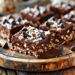 - 2 cups rolled oats - 1 cup almond butter (or peanut butter) - 1/2 cup honey or pure maple syrup - 1/2 cup dark cocoa powder - 1 tablespoon vanilla extract - 1/4 teaspoon sea salt - 1/2 cup dark chocolate chips (or vegan option) - 1/2 cup finely chopped nuts (almonds, walnuts, or pecans) - Optional: 1/4 cup shredded coconut I love using rolled oats in this recipe. They add a great texture. Almond butter gives a nice creaminess. You can swap it for peanut butter if you want a different taste. Honey or maple syrup serves as a natural sweetener. Dark cocoa powder brings rich chocolate flavor. Vanilla extract adds warmth and depth. A touch of sea salt boosts all the flavors. Dark chocolate chips add sweetness and melty goodness. Finely chopped nuts provide crunch and extra nutrition. If you like, sprinkle shredded coconut on top for a fun twist. This simple list of ingredients makes it easy to create these bars. You can find most items in your pantry or local store. For the full recipe, check the detailed cooking steps. - Mixing dry ingredients Start by taking a large mixing bowl. Add 2 cups of rolled oats, 1/2 cup of dark cocoa powder, and 1/4 teaspoon of sea salt. Stir well until everything is mixed. - Warming almond butter and sweetener In a separate bowl, combine 1 cup of almond butter and 1/2 cup of honey (or pure maple syrup). Gently warm this mixture in the microwave for about 20-30 seconds. It should be slightly melted. - Combining wet and dry ingredients Pour the warm almond butter and sweetener into the bowl with the dry ingredients. Add 1 tablespoon of vanilla extract. Use a spoon or spatula to mix until fully combined. The mixture should feel sticky. - Adding chocolate chips and nuts Now, fold in 1/2 cup of dark chocolate chips and 1/2 cup of finely chopped nuts. Make sure they are evenly spread throughout the mixture. - Pressing mixture into the pan Line an 8x8 inch baking dish with parchment paper. Leave some extra paper hanging over the edges. Transfer the mixture into the dish. Press it down firmly to create an even layer. - Refrigerating to set Place the baking dish in the fridge. Let it chill for 30 to 60 minutes until the bars firm up. Once set, lift the bars out using the parchment. Cut them into squares or rectangles. For the full recipe, check out the details above! To make perfect no-bake chocolate oat bars, focus on the mixture's consistency. The mixture should feel sticky but not runny. If it’s too dry, add a bit more almond butter or honey. If it's too wet, add a few oats. Mixing at the right temperature matters too. Warm your almond butter and sweetener gently. Heat them just until they melt together. This step makes blending easier and helps the bars hold together well. For the best texture, press the mixture firmly into your dish. Use a spatula or your hands to create an even layer. This helps the bars hold their shape when cut. After pressing, refrigerate them for at least 30 minutes to set properly. When serving, presentation is key. Arrange your chocolate oat bars on a nice platter. For a fun twist, drizzle melted chocolate over the top. Add a sprinkle of shredded coconut for extra flair. Pair these bars with fresh fruits like strawberries or raspberries. A dollop of Greek yogurt on the side adds creaminess and flavor. This makes your snack not only tasty but also visually appealing. Enjoy your delicious creation! For the full recipe, check out the detailed instructions. {{image_4}} You can easily change the flavor of these bars. Try different nut butters. Sunflower seed butter works well if you want a nut-free option. Cashew butter adds a creamier taste. You can also swap out the sweeteners. Agave syrup or brown rice syrup are great choices. For a hint of spice, add cinnamon or a drop of coconut extract. These small changes can create a whole new treat. If you need gluten-free bars, use gluten-free oats. Most rolled oats are naturally gluten-free. For a vegan version, stick with maple syrup and vegan chocolate chips. It's easy to adapt this recipe to fit your needs. Just remember to check labels for hidden animal products. Enjoy making these bars your own! To keep your no-bake chocolate oat bars fresh, store them in an airtight container. If you choose to keep them in the pantry, place them in a cool, dark spot. They will stay fresh for about a week. For longer storage, the refrigerator is your best bet. Just make sure they are well-wrapped. This helps maintain their texture and taste. If you want to keep them even longer, freeze the bars. Wrap each one in plastic wrap and then place them in a freezer bag. This method keeps them tasty for up to three months. When you're ready to enjoy one, let it thaw in the fridge for a few hours. The expected shelf life of these bars depends on how you store them. In the pantry, they last about 5-7 days. In the fridge, they can stay fresh for up to two weeks. If you freeze them, remember they’ll stay good for around three months. So, if you make a big batch, you can enjoy them over time! How do I make No-Bake Chocolate Oat Bars without nut butter? You can replace nut butter with sunflower seed butter or pumpkin seed butter. These options work well for those with nut allergies. Just use the same amount as the nut butter in the recipe. They will give you a similar texture and taste. Can I use quick oats instead of rolled oats? Yes, you can use quick oats. However, the texture may change slightly. Quick oats will make the bars softer and less chewy. If you like a firmer bar, stick with rolled oats. What can I substitute for honey in this recipe? Maple syrup is a great substitute for honey. You can also try agave nectar or brown rice syrup. These sweeteners will keep your bars sweet and sticky. How do I know when the bars are fully set? The bars are ready when they feel firm to the touch. They should not be sticky or soft. Let them chill for at least 30 minutes in the fridge for best results. Can I use chocolate protein powder instead of cocoa powder? Yes, you can use chocolate protein powder. It will add protein and flavor. Just use the same amount as the cocoa powder in the recipe. The bars may taste sweeter, so adjust the sweetener if needed. Are there dairy-free options for chocolate chips? Yes, you can use dairy-free or vegan chocolate chips. Many brands offer great-tasting options that melt well. This keeps the bars dairy-free and just as delicious. For more details and a full guide, check the Full Recipe. These no-bake chocolate oat bars are easy to make and enjoy. We discussed the simple ingredients and the step-by-step process to create them. Remember to mix well for the best texture. You can customize flavors and make these to fit your diet. Storing them correctly keeps them fresh for longer. Whether for snacks or desserts, these bars are sure to satisfy cravings. Give it a try and enjoy a tasty treat any time!
