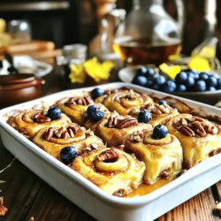 To make a tasty cinnamon roll casserole, you need just a few simple items. Here’s what you need: - 2 cans refrigerated cinnamon roll dough (with included icing) - 4 large eggs - 1 cup milk (preferably whole or 2%) - 1 teaspoon pure vanilla extract - 1 teaspoon ground cinnamon - ½ cup pure maple syrup You can add more flavors to your casserole if you like. These ingredients will make it even better: - ½ cup chopped pecans (for added crunch) - 1 cup fresh blueberries (for a fruity twist) If you don’t have a few items, don’t worry! Here are some easy swaps: - Use almond milk instead of regular milk for a nutty flavor. - Swap maple syrup for honey if you prefer its taste. - If you lack eggs, try mashed bananas or unsweetened applesauce. Using these ingredients, you will create a delicious and delightful cinnamon roll casserole. This dish is perfect for breakfast or any special occasion. For the full recipe, please check the earlier section. To start, gather your ingredients. You need two cans of cinnamon roll dough, eggs, milk, vanilla, cinnamon, maple syrup, and optional toppings. Preheat your oven to 375°F (190°C). Grease a 9x13 inch baking dish to keep the casserole from sticking. Next, open the cinnamon roll cans and cut each roll into quarters. Spread these pieces evenly in the baking dish. In a large bowl, whisk together four eggs, one cup of milk, one teaspoon of vanilla, and one teaspoon of cinnamon. Pour this mixture over the dough pieces. Press down gently to soak the bread. Now, drizzle half a cup of maple syrup on top. If you want, add chopped pecans and fresh blueberries for extra flavor. Bake the casserole in the oven for 25-30 minutes. Check for a golden top and a firm center. Let the casserole cool for about 10 minutes after baking. Drizzle the icing from the cinnamon roll cans on top for a sweet glaze. Cut the casserole into squares for serving. For a pretty touch, add more blueberries or a sprinkle of powdered sugar. A dollop of whipped cream on the side also adds flair. Enjoy your Cinnamon Roll Casserole Delight! For the full recipe, check the previous section. To make the best cinnamon roll casserole, keep these tips in mind: - Use fresh dough for the best rise. - Cut the cinnamon rolls into even pieces for uniform cooking. - Whisk the egg mixture well to blend flavors. - Pour the egg mix evenly to soak all the dough. - Let it cool slightly before serving to set. Avoid these common pitfalls: - Don't skip greasing the pan; it will stick! - Avoid overbaking; check at 25 minutes. - Don't forget the icing; it adds sweetness and flavor. - Skip the toppings at your own risk; they add great texture. To boost the flavors, consider these ideas: - Add a dash of nutmeg for warmth. - Mix in a splash of orange juice for zest. - Use flavored syrup, like vanilla or caramel, instead of maple. - Toss in other fruits, like sliced bananas or apples. Enjoy crafting your perfect cinnamon roll casserole with these tips! For the full recipe, check out the section above. {{image_4}} You can add a fruity twist to your cinnamon roll casserole. Fresh blueberries are a great choice. They add a sweet and tangy flavor. Just sprinkle one cup of blueberries over the dough before baking. Strawberries also work well. Simply slice them and lay them on top. The fruit becomes soft and juicy while baking. This makes each bite a burst of flavor. Adding nuts gives your casserole a nice crunch. Pecans are my favorite choice. They add a rich, buttery taste. You can chop about half a cup and sprinkle them on top. Walnuts are another option. They have a slightly bitter taste that balances the sweetness. Both nuts pair well with the cinnamon and syrup. You can change the flavor of your casserole easily. For a fall treat, try pumpkin spice. Just add one tablespoon of pumpkin spice to the egg mixture. It gives a warm, cozy taste. Chocolate lovers can add chocolate swirls. Drizzle melted chocolate over the top before baking. This creates a rich and sweet treat. Each variation makes the recipe new and exciting! For the full recipe, check out the details above. Store leftover cinnamon roll casserole in an airtight container. Let it cool down first. Keep it in the fridge for up to three days. If you want to keep it longer, consider freezing it. To reheat, preheat your oven to 350°F (175°C). Place the casserole in an oven-safe dish. Cover it with foil to prevent drying out. Heat for about 15-20 minutes, or until warm. You can also use the microwave. Heat it in short bursts, checking often. If you freeze the casserole, wrap it tightly in plastic wrap and foil. It can last up to three months. When you are ready to eat, thaw it in the fridge overnight. Once thawed, reheat it in the oven or microwave. Enjoy your delicious cinnamon roll casserole again! Yes, you can prepare this dish ahead of time. Simply follow the recipe steps up to the baking part. Cover the dish with plastic wrap and place it in the fridge. You can bake it the next morning. This makes it a great choice for busy days or special events. Cinnamon Roll Casserole pairs well with many sides. Here are some tasty options: - Fresh fruit, like strawberries or bananas - A side of yogurt for creaminess - Bacon or sausage for a savory touch - A drizzle of extra maple syrup for sweetness These sides add balance and enhance your meal. To check if your casserole is done, look for a golden brown top. You can also touch the center gently. If it feels set and not jiggly, it’s ready. Bake it for about 25-30 minutes, but keep an eye on it as ovens can vary. Cinnamon roll casserole combines easy ingredients and simple steps for a tasty treat. We explored essential and optional ingredients, steps to prepare, bake, and present it well. Tips helped you avoid common mistakes and enhance flavors. Variations let you try fruity or nutty twists. Lastly, proper storage keeps leftovers fresh. Remember, this dish is fun to make, share, and enjoy. Your kitchen will smell amazing, and people will love the result. Happy baking!