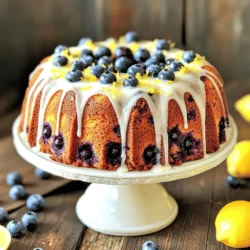 To make this delightful cake, you will need: - 1 ¾ cups all-purpose flour - 1 teaspoon baking powder - ½ teaspoon baking soda - ¼ teaspoon salt - 1 cup unsalted butter, softened to room temperature - 1 ½ cups granulated sugar - 4 large eggs, at room temperature - 1 tablespoon freshly grated lemon zest - 2 tablespoons fresh lemon juice - 1 teaspoon pure vanilla extract - 1 cup fresh blueberries, washed and dried - ½ cup powdered sugar (for glaze) - 1 tablespoon fresh lemon juice (for glaze) These ingredients work together to create a moist, flavorful cake. The butter adds richness, while the lemon zest and juice bring a bright, tangy flavor. You might find yourself short on some ingredients. Here are easy swaps: - Use coconut oil instead of butter for a dairy-free option. - Substitute Greek yogurt for eggs to make the cake vegan. - Replace all-purpose flour with gluten-free flour blend for a gluten-free cake. - Use maple syrup in place of granulated sugar for a natural sweetener. These substitutions still yield a tasty cake without compromising texture or flavor. When choosing blueberries, look for these signs of quality: - Choose firm, plump berries with a deep blue color. - Avoid berries that have green or red spots; they may be under ripe. - Smell the blueberries; they should have a sweet, fruity aroma. - If possible, buy organic blueberries to avoid pesticides. Good blueberries elevate the cake's taste. They add natural sweetness and juicy bursts that balance the tartness of lemon. For the full recipe, check out the Full Recipe section. Start by gathering all your tools. You need a 9x5 inch loaf pan, mixing bowls, and a whisk. Preheat your oven to 350°F (175°C). This step is key to getting a nice rise on your cake. Grease and flour the loaf pan. This helps the cake come out easily after baking. In a medium bowl, mix your dry ingredients. Combine 1 ¾ cups of flour, 1 teaspoon of baking powder, ½ teaspoon of baking soda, and ¼ teaspoon of salt. Whisk them together well. In a large bowl, beat together 1 cup of softened butter and 1 ½ cups of sugar. Mix on medium speed until it looks light and fluffy. This should take about 3-5 minutes. Add 4 large eggs one at a time. Mix well after each egg. Next, add 1 tablespoon of lemon zest, 2 tablespoons of lemon juice, and 1 teaspoon of vanilla extract. Stir until smooth. Now, slowly add the dry mix to the wet mix. Use a spatula to fold them together gently. Be careful not to overmix. This makes the cake dense. Finally, fold in 1 cup of fresh blueberries. Do this gently to keep the berries whole. Pour the batter into the prepared loaf pan and smooth the top. Bake in your preheated oven for 50-60 minutes. Check for doneness by inserting a toothpick into the center. It should come out clean or with a few moist crumbs. Once baked, let it cool in the pan for about 10 minutes. Then, move it to a wire rack to cool completely. While it cools, make the lemon glaze. Mix ½ cup of powdered sugar with 1 tablespoon of lemon juice. Stir until smooth. Once the cake has cooled, drizzle the glaze over the top. Let it sit for about 15 minutes. This lets the glaze set before you slice it. Enjoy your Lemon Blueberry Pound Cake! For the full recipe, check out the detailed instructions. To get a light and fluffy texture, I suggest two key steps. First, make sure your butter is at room temperature. This helps it cream well with sugar. Second, mix your batter gently. Overmixing introduces air, which can create a dense cake. Just stir until the ingredients blend. Be careful not to skip the lemon zest. This adds a burst of flavor. Also, avoid using cold eggs. They can affect how the batter mixes. Finally, be sure to check your oven temperature. An oven that is too hot can burn the cake’s edges while leaving the center raw. You can make this cake a day in advance. Just wrap it tightly in plastic wrap after cooling. If you want to freeze it, slice the cake first. Wrap each piece well in plastic wrap, then place them in a freezer bag. When ready to eat, thaw at room temperature for a tasty treat anytime. {{image_4}} You can add a fun twist to your lemon blueberry pound cake by including nuts. Chopped walnuts or pecans add a nice crunch. If you want to switch up the flavor, try using strawberries or raspberries instead of blueberries. They pair well with lemon too. Just remember to adjust the amount if you use larger fruit. You might wonder about the difference between a lemon blueberry cake and a pound cake. A pound cake is rich and dense, made with equal parts butter, sugar, eggs, and flour. In contrast, a lemon blueberry cake is lighter and often contains baking powder for rise. Both cakes are tasty, but the texture sets them apart. For a change, try different glazes or frostings. A cream cheese frosting adds a creamy touch that complements the lemon flavor. You can also make a honey glaze for a sweeter finish. To make it, mix honey with lemon juice until smooth. These options let you customize your cake for any occasion. For the full recipe, check out the Lemon Blueberry Bliss Pound Cake. To keep your lemon blueberry pound cake fresh, store it in an airtight container. You can use plastic wrap or a cake dome. This will help keep moisture in and prevent it from drying out. If you have a lot of cake left, slice it first. This makes it easier to grab a piece later. Your cake will stay good at room temperature for about 3 days. If you want it to last longer, store it in the fridge. In the fridge, it can last up to a week. Just remember to cover it well to keep it moist. If you freeze it, it can be good for up to 3 months. Wrap it tightly in plastic wrap and then in foil before freezing. If your cake has been in the fridge or freezer, you might want to warm it up. This helps bring back some moisture. To reheat, slice the cake and place it on a microwave-safe plate. Heat it in the microwave for about 10-15 seconds. Check to see if it’s warm enough. If you like your cake warm, this is a great way to enjoy it again. For a crispier edge, you can also warm it in the oven at 350°F for about 5-10 minutes. Enjoy your delicious lemon blueberry pound cake! For the full recipe, check out the detailed instructions above. Yes, you can use frozen blueberries. They work well in this recipe. However, frozen blueberries may release more juice during baking. This can make the cake a bit moister. To prevent this, toss the frozen berries in a little flour before adding them to the batter. This helps absorb some of the extra moisture. If you lack a loaf pan, use a round cake pan or a muffin tin. For a round pan, adjust the baking time to about 30-40 minutes. Check for doneness by using a toothpick. For muffins, fill each cup about two-thirds full and bake for around 20-25 minutes. Keep an eye on them for perfect golden tops. To make this cake gluten-free, swap the all-purpose flour for a gluten-free flour blend. Ensure it has a 1:1 ratio for best results. You might also need to add a bit of xanthan gum, about 1/2 teaspoon, to help with texture. This will keep the cake moist and fluffy while allowing you to enjoy its delicious flavor. Check out the Full Recipe for more details! In this post, we explored how to make a lemon blueberry pound cake. We covered key ingredients, useful substitutions, and quality tips for choosing blueberries. I shared a clear guide on prepping, mixing, and baking. We also discussed texture tricks, common mistakes to avoid, and how to freeze leftovers. Finally, we looked at exciting variations and storage tips. With these insights, you can easily bake a delicious cake. Enjoy your baking journey and have fun experimenting with flavors!