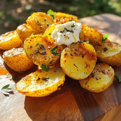 - 1.5 kg baby potatoes, halved - 200 g feta cheese, crumbled - 3 tablespoons extra virgin olive oil - 4 cloves garlic, finely minced - 1 tablespoon dried oregano - Zest of 1 lemon - 1 teaspoon smoked paprika - Salt and freshly ground black pepper - Fresh parsley, finely chopped (for garnish) - Other herbs for added flavor - Additional vegetables for roasting The main ingredients for Greek Feta Roast Potatoes are simple and fresh. Baby potatoes are great for this dish. They cook evenly and get crispy. The feta cheese adds a salty, creamy touch. I love using extra virgin olive oil for its rich flavor. The garlic and oregano bring warmth and taste. Zest from a lemon gives a bright, fresh note. Smoked paprika adds a hint of smokiness. For a twist, you can add more herbs. Fresh thyme or rosemary work well. You can also toss in other veggies. Carrots or bell peppers roast nicely. They add color and taste to the dish. When I make this recipe, I always choose quality ingredients. Fresh herbs and good olive oil make a big difference. You can find the full recipe for Greek Feta Roast Potatoes above. 1. Preheat your oven to 220°C (430°F). This makes the potatoes crispy. 2. In a large bowl, mix halved baby potatoes, olive oil, minced garlic, dried oregano, lemon zest, smoked paprika, salt, and pepper. Toss well to coat. 1. Line a baking tray with parchment paper. Spread the potatoes in a single layer. 2. Roast for 30-35 minutes. Halfway through, toss the potatoes gently for even browning. 1. When the potatoes are golden brown, sprinkle crumbled feta on top. 2. Bake for another 5 minutes. This warms the feta without melting it completely. These steps create a tasty and comforting dish. You can find the Full Recipe for more details. Enjoy the process! To get those crispy Greek Feta Roast Potatoes, start with fresh baby potatoes. They should be firm and without blemishes. Cut them in half, but do not overcrowd them on the tray. If you pile them up, they will steam instead of roast. Using parchment paper helps with cleanup and keeps the potatoes from sticking. This way, you get a nice golden color on each piece. To kick up the flavor, consider adding herbs like thyme or rosemary. A sprinkle of chili flakes can bring heat. You can also swap feta for other cheese types, like goat cheese or Parmesan. Each cheese brings a new taste, so feel free to experiment. For a beautiful plate, transfer the potatoes to a rustic wooden board. Drizzle a bit of extra virgin olive oil on top for shine. Garnish with fresh parsley for a splash of color. This will not only look great but also add a fresh taste to the dish. Don't forget to serve the potatoes hot for the best experience. Enjoy your cooking journey! {{image_4}} You can switch the feta for other cheeses. Try goat cheese for a tangy twist. Mozzarella adds a creamy texture. For a sharper taste, use aged cheddar. Each cheese changes the flavor of the dish. Feel free to mix different cheeses for a unique taste. Adding veggies can enhance the dish. Bell peppers give a sweet crunch. Onions add a nice caramelized flavor. You can toss in zucchini or cherry tomatoes too. These veggies roast well and soak up the flavors. Mix and match your favorites for a colorful plate. Greek feta roast potatoes pair nicely with meats. Serve them alongside grilled chicken or lamb. They also taste great with fresh salads. For a light meal, add a dollop of yogurt. This dish is perfect for gatherings or family dinners. You can serve it at parties or holiday meals too. Enjoy it as a comforting side or main dish. For the full recipe, check out the details above. To keep your Greek Feta Roast Potatoes fresh, let them cool first. Spread them out on a plate or tray. Once cool, transfer them into an airtight container. Store them in the fridge for up to three days. This method keeps them from getting soggy. When it's time to enjoy leftovers, reheating is key. The best way to do this is in the oven. Preheat your oven to 180°C (350°F). Spread the potatoes on a baking sheet. Heat for about 10-15 minutes. This keeps them crispy and warm. You can also use an air fryer for a quicker method. Yes, you can freeze Greek Feta Roast Potatoes! First, let them cool completely. Then, place them in a freezer-safe bag. Squeeze out as much air as possible. They can last up to two months in the freezer. When you're ready, thaw them in the fridge overnight before reheating. This will help maintain their flavor and texture. What are Greek Feta Roast Potatoes? Greek Feta Roast Potatoes are a delicious side dish. They feature crispy baby potatoes mixed with olive oil, garlic, and feta cheese. The dish gets a fresh taste from lemon zest and herbs. The result is a comforting, flavorful treat. Can I make this dish vegan? Yes, you can make it vegan. Just skip the feta cheese or use a vegan cheese alternative. The flavor will still shine through with the garlic and herbs. How do I know when the potatoes are done? Check the potatoes after 30 minutes. They should be golden brown and crispy. You can poke one with a fork to see if it's tender inside. Should I peel the potatoes? No, keep the skin on! The skin adds texture and flavor. Plus, it helps the potatoes crisp up nicely during roasting. Can I prepare this recipe in advance? Yes, you can prep the potatoes ahead of time. Just mix the ingredients and keep them in the fridge. Roast them when you're ready. Caloric content per serving Each serving of Greek Feta Roast Potatoes has about 300 calories. This can vary based on the amount of oil and cheese used. Health benefits of the ingredients - Potatoes: Good source of fiber and vitamins. - Feta cheese: Provides protein and calcium. - Olive oil: Rich in healthy fats and antioxidants. To wrap up, we explored how to make delicious Greek Feta Roast Potatoes. We covered all the ingredients, from baby potatoes to feta cheese, and offered handy tips for perfecting texture and flavor. Whether you add herbs or veggies, this dish shines. Remember, storing leftovers and reheating correctly keeps them tasty. Overall, this recipe is easy, fun, and great for sharing at meals or gatherings. Enjoy making your next batch!