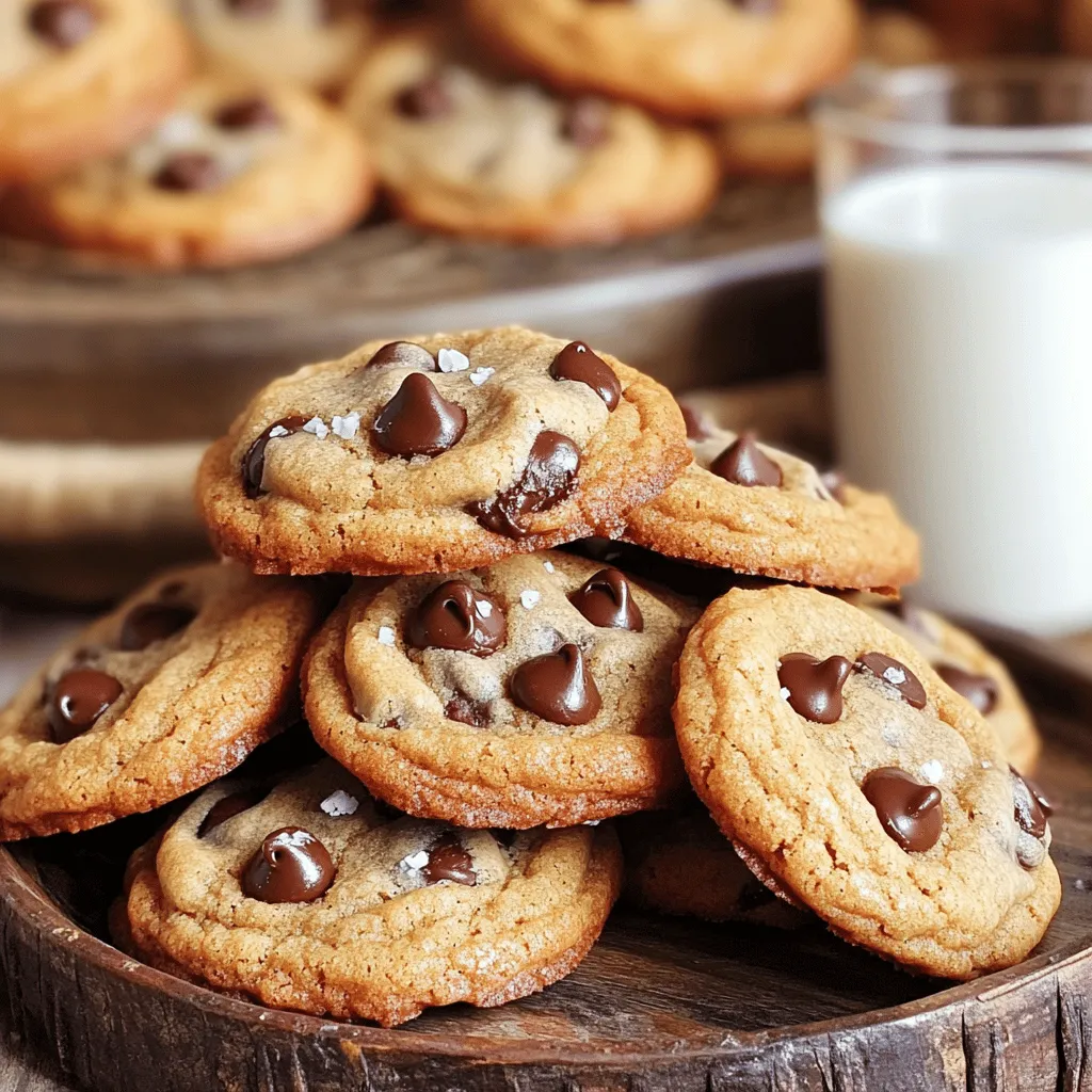 To make these chewy brown butter chocolate chip cookies, you will need: - 1 cup unsalted butter (2 sticks) - 1 cup packed brown sugar - 1/2 cup granulated sugar - 2 large eggs - 2 teaspoons pure vanilla extract - 3 cups all-purpose flour - 1 teaspoon baking soda - 1/2 teaspoon fine sea salt - 1 cup semisweet chocolate chips - 1/2 cup chopped walnuts (optional) If you want to adjust the recipe, here are some handy conversions: - 1 cup = 240 ml - 1 stick of butter = 1/2 cup - 1 teaspoon = 5 ml - 1 tablespoon = 15 ml Using these conversions helps you scale the recipe for any occasion, whether it’s a small batch or a big crowd. You can mix in some fun extras to change the cookie’s taste. Here are a few ideas: - 1/2 cup of white chocolate chips for a sweet twist - 1/2 cup of dried cranberries for a tart flavor - 1 teaspoon of instant espresso powder for a rich taste - 1/2 teaspoon of cinnamon for warmth These add-ins can make your cookies unique. Feel free to experiment with what you love! For the full recipe, check out the complete guide. Start by melting the unsalted butter in a medium saucepan over medium heat. Stir it often. You want to watch it closely. After about 5-7 minutes, the butter will turn a rich golden brown. It will smell nutty and delicious. Once it reaches this stage, take it off the heat and let it cool slightly. This step is key for flavor. In a large mixing bowl, pour the warm browned butter. Add the packed brown sugar and granulated sugar. Beat this mixture using an electric mixer on medium speed until smooth. Once it looks great, add the eggs one at a time. Mix well after each egg. Then, pour in the pure vanilla extract and beat until everything combines nicely. In a separate bowl, whisk together the all-purpose flour, baking soda, and fine sea salt. This ensures that the baking soda spreads evenly in the dough. Gradually add this dry mix to the wet ingredients. Mix on low speed. Stop mixing as soon as the flour disappears. Overmixing can ruin the chewiness. After mixing, gently fold in the semisweet chocolate chips and walnuts if you want them. Cover the bowl tightly with plastic wrap. Chill the dough in the fridge for 30 minutes to 1 hour. This step helps the cookies stay chewy. While the dough chills, preheat your oven to 350°F (175°C). Line a baking sheet with parchment paper. Once chilled, scoop the dough onto the sheet, leaving space between each ball. Bake for 10-12 minutes. The cookies should look golden around the edges and slightly underbaked in the center. After baking, let them cool for 5 minutes on the sheet before moving them to a wire rack. Enjoy these delights warm! For the full recipe, check out the earlier sections. To get that perfect chewy texture, you need to consider a few key factors. First, use brown sugar. It has more moisture than white sugar and helps keep your cookies soft. Second, don’t skip chilling the dough. Chilling it for at least 30 minutes helps the cookies stay thick and chewy. Lastly, bake them just until the edges are golden. The middle should look a bit underbaked. A few common mistakes can ruin your cookies. One is overmixing the dough. Mix just until the flour disappears. Overmixing can make cookies tough. Another pitfall is not measuring ingredients correctly. Use a kitchen scale for the best results. Too much flour can lead to dry cookies. Finally, avoid skipping the chilling step. It’s essential for chewy cookies. Having the right tools can make your baking much easier. Here are my must-haves: - Mixing Bowls: Use both large and medium-sized bowls. - Electric Mixer: This helps blend your ingredients smoothly. - Cookie Scoop: It makes portioning the dough easy and uniform. - Parchment Paper: Line your baking sheets for easy cleanup. - Wire Rack: It allows cookies to cool evenly. For the full recipe, check out the Chewy Brown Butter Chocolate Chip Cookies section above. {{image_4}} You can easily swap ingredients to meet dietary needs. If you need dairy-free cookies, use vegan butter instead of unsalted butter. For a lower sugar option, you can use coconut sugar in place of brown and granulated sugars. Applesauce can stand in for eggs, making the cookies egg-free. Each change will slightly alter the flavor and texture, but they will still be delicious. Let your creativity shine! Try adding different flavors and mix-ins to your cookies. For a fun twist, mix in some toffee bits or white chocolate chips. You can also add spices like cinnamon or nutmeg for warmth. Want a fruity touch? Dried cherries or cranberries can add a nice pop of flavor. The possibilities are endless, so feel free to experiment! To make a gluten-free version of these cookies, replace all-purpose flour with a gluten-free blend. Ensure the blend contains xanthan gum, which helps bind the ingredients together. You may also want to add a bit of almond flour for a richer taste. Just like with the original recipe, chill the dough before baking for those perfect chewy cookies. For the full recipe, check out the details above. To keep your chewy brown butter chocolate chip cookies fresh, store them in an airtight container. This helps maintain their soft texture. You can layer the cookies between sheets of parchment paper to prevent sticking. If you live in a humid area, consider adding a slice of bread to the container. This helps absorb excess moisture and keeps the cookies soft. Freezing the cookie dough is a great way to enjoy fresh cookies anytime. After mixing the dough, scoop it into balls and place them on a baking sheet. Freeze the balls for about an hour. Once frozen, transfer them to a sealable bag. You can store the dough in the freezer for up to three months. When you're ready to bake, just add a couple of extra minutes to the baking time. To keep your cookies tasting great, remember these tips: - Store cookies at room temperature for up to a week. - Avoid refrigerating them, as this can dry them out. - For longer storage, freeze the baked cookies in an airtight container. - When thawing, let them sit at room temperature or pop them in the microwave for a few seconds. Following these steps keeps your chewy brown butter chocolate chip cookies delicious and enjoyable. Happy baking! You can tell when cookies are done by looking at their edges. They should be golden brown, while the center looks slightly soft. If you gently press on the center, it should spring back. This means they will firm up as they cool. You can use margarine, but it may change the flavor and texture. Butter gives these cookies a rich taste and helps create that chewy texture. If you want the best results, stick with unsalted butter. The key to chewy cookies is the balance of fat, sugar, and flour. Using brown sugar adds moisture and chewiness. Chilling the dough before baking also helps keep the cookies thick, making them chewy instead of flat and crisp. These cookies can last around 4 to 5 days at room temperature. Keep them in an airtight container to maintain their freshness. If you want them to last longer, consider freezing them. In this post, we explored how to make chewy brown butter chocolate chip cookies. We covered ingredients, step-by-step instructions, and tips for the best results. You can even adjust for dietary needs or add extra flavors. Remember to store your cookies well to keep them fresh. With these simple steps, you can bake cookies that everyone will love. Enjoy the process and happy baking!