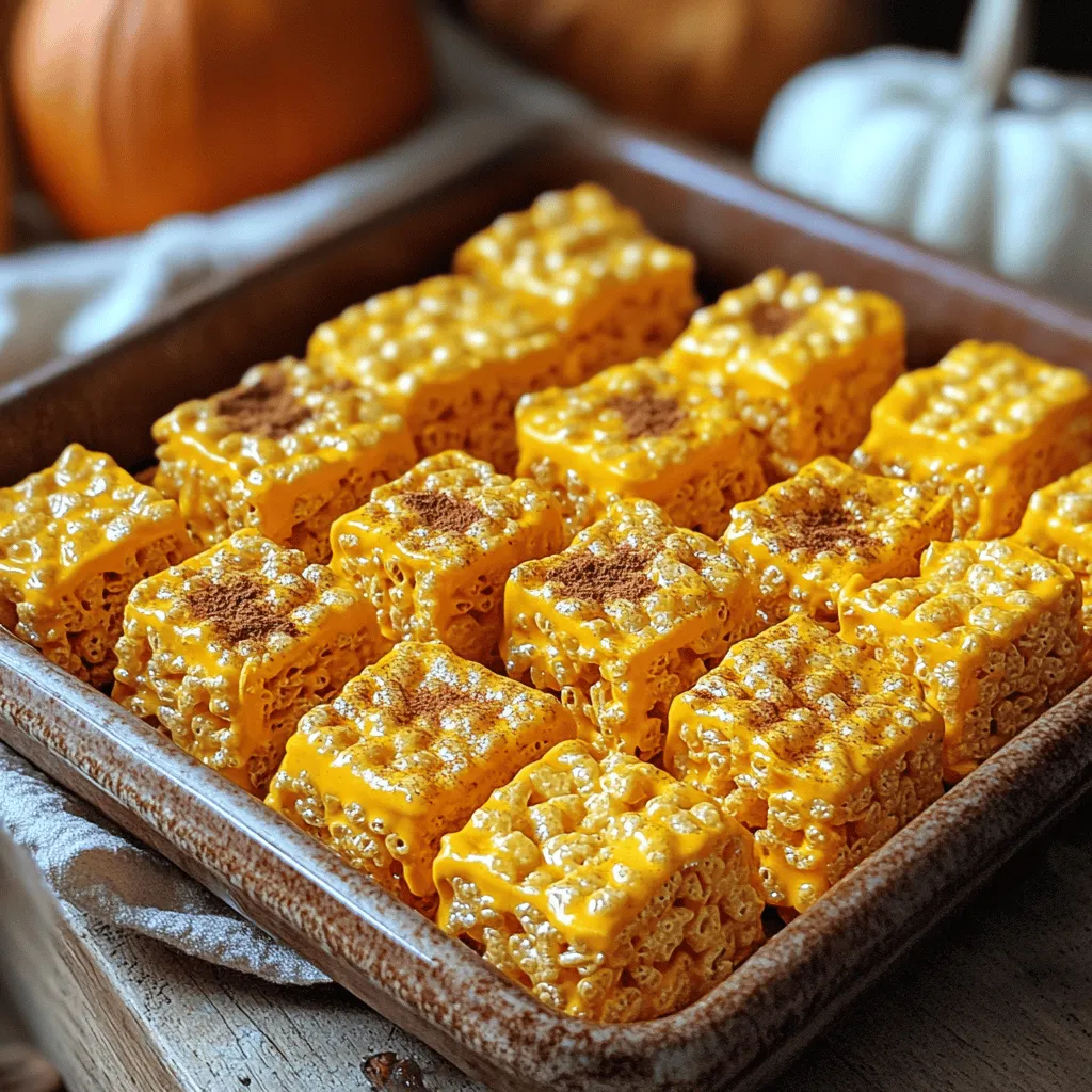 Pumpkin Spice Rice Krispie Treats Tasty Fall Delight