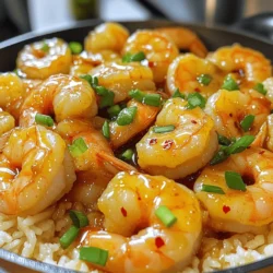 - 1 pound large shrimp, peeled and deveined - 1/4 cup honey - 3 cloves garlic, finely minced - 2 tablespoons soy sauce - 1 tablespoon extra virgin olive oil - 1 tablespoon cornstarch (for thicker sauce) - 1/2 teaspoon red pepper flakes (for a touch of heat) - Salt and freshly ground black pepper to taste - 2 green onions, for garnish - Cooked rice or quinoa, for serving When I prepare this honey garlic shrimp skillet, I focus on the main ingredients first. Fresh large shrimp, honey, and garlic are key. The shrimp must be peeled and deveined. This makes for a cleaner dish and a better bite. Honey adds sweetness and richness. It balances the strength of garlic. Minced garlic gives the dish a fragrant aroma. Soy sauce adds depth and umami. I use extra virgin olive oil for cooking because it has a nice flavor. If you want a thicker sauce, add cornstarch. This makes the sauce cling to the shrimp better. For some heat, a pinch of red pepper flakes does the trick. I like to season with salt and black pepper to enhance the taste. Garnishing with green onions adds a fresh touch. Finally, serve this dish with cooked rice or quinoa. The grains soak up all the tasty sauce. You can find the full recipe in the article to try for yourself! First, grab a medium bowl. In this bowl, combine the following ingredients: - 1/4 cup honey - 3 cloves garlic, finely minced - 2 tablespoons soy sauce - 1/2 teaspoon red pepper flakes (optional) If you want a thicker sauce, you can also add: - 1 tablespoon cornstarch Whisk all these ingredients together until they are smooth and well mixed. This sauce will bring great flavor to the shrimp. Now, take a large skillet and heat: - 1 tablespoon extra virgin olive oil Set the heat to medium-high. Wait until the oil shimmers, then add: - 1 pound large shrimp, peeled and deveined Make sure to place the shrimp in a single layer. This helps them cook evenly. Season them with salt and freshly ground black pepper to taste. Cook the shrimp for about 2-3 minutes. Flip them halfway through cooking to ensure they turn pink and opaque. After the shrimp are cooked, pour the honey garlic sauce over them in the skillet. Gently toss the shrimp in the sauce to make sure they are well coated. Let the sauce simmer for 2-3 minutes. This will help the sauce thicken and cling to the shrimp. When it's done, remove the skillet from the heat. For a fresh finish, garnish the shrimp with: - 2 green onions, finely chopped Serve the honey garlic shrimp over a bed of cooked rice or quinoa. The grains will soak up the tasty sauce. Enjoy your meal! For the full recipe, check the details above. To make the best honey garlic shrimp, avoid overcrowding the pan. When shrimp sit too close together, they cook unevenly. Cook them in a single layer for even heat. Adjust your cooking time based on the shrimp size. Larger shrimp may need a minute or two more, while smaller shrimp will cook faster. If you want a thicker honey garlic sauce, use cornstarch. Mix it with a little water before adding it to the pan. Let the sauce simmer for a few minutes. This process enhances the flavor and helps it thicken perfectly. Garnish your dish to impress! Add sesame seeds for a nice crunch. Lime wedges add zest and color, making the dish pop. These small touches can elevate your meal's look and taste. For the full recipe, check the earlier section. {{image_4}} You can make your honey garlic shrimp even tastier. - Add ginger for an extra zing. A small amount of fresh ginger gives a warm spice. - Incorporate vegetables like bell peppers or snap peas. These veggies add color and crunch. How you serve this dish can change the meal. - Serve with zucchini noodles for a low-carb option. This makes a light meal that feels fresh. - Pair with a side salad for a complete meal. A crisp salad adds a nice contrast. You can adapt this recipe to fit your needs. - Use tamari for a gluten-free version. This option keeps all the great flavors without gluten. - Substitute shrimp with tofu for a vegetarian option. Tofu soaks up the sauce and gives good texture. For more details on how to make this dish, check the Full Recipe. Store any leftovers in an airtight container. Keep it in the fridge for up to 3 days. This way, your honey garlic shrimp stays fresh and tasty. You can freeze cooked shrimp for up to 1 month. Use a sealed container to keep out air. When you're ready to eat, thaw the shrimp in the refrigerator. This helps keep the texture nice. Reheat gently on the stovetop. This prevents the shrimp from overcooking. Add a splash of water to the skillet. This refreshes the sauce, keeping it delicious and flavorful. Typically, shrimp take 2-3 minutes per side, depending on size. You want them pink and opaque. Be careful not to overcook. Overcooked shrimp can become tough and rubbery. Yes, just thaw completely before cooking for best results. You can thaw shrimp overnight in the fridge. If you want a quicker option, run them under cold water for about 10-15 minutes. Make sure they are fully thawed; otherwise, they will cook unevenly. Maple syrup or agave nectar can be used as alternatives. Both options add sweetness and flavor. Maple syrup gives a slight hint of earthiness. Agave nectar is lighter in flavor and works well too. In this blog post, we explored a simple shrimp dish with a sweet and savory sauce. We covered main and optional ingredients, step-by-step cooking instructions, and helpful tips to perfect your meal. Remember, you can customize flavors and serve with various sides to suit your taste. Leftovers store well, making this recipe great for busy days. Enjoy making this dish and impressing family or friends with your cooking skills. Cooking should be fun, so get creative in the kitchen!