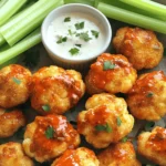 - 1 medium head of cauliflower, cut into bite-sized florets - 1 cup all-purpose flour - 1 cup buffalo sauce - 1 teaspoon garlic powder - 1 teaspoon onion powder - 1 teaspoon smoked paprika - 1/2 teaspoon salt - 1/2 teaspoon black pepper - 1/2 cup water (or plant-based milk for a creamier texture) - 2 tablespoons olive oil - Celery sticks and ranch dressing for serving I love using fresh cauliflower for this recipe. It makes the bites crispy and tasty. The all-purpose flour helps the batter stick well. Plus, buffalo sauce adds that spicy kick we all crave. For seasonings, garlic powder, onion powder, and smoked paprika bring depth. They make each bite bursting with flavor. The salt and black pepper balance everything out. If you want a creamier batter, use plant-based milk. It gives a nice touch. Olive oil is great for that golden crispiness we love. Finally, serve the bites with celery sticks and ranch dressing. It cools the spice and makes each bite even better! Set your air fryer to 400°F (200°C). Preheat it for about 5 minutes. This helps the cauliflower cook evenly. Wash a medium head of cauliflower well. Cut it into bite-sized florets. Make sure they are dry for better batter adherence. In a bowl, mix 1 cup of all-purpose flour, 1 teaspoon garlic powder, 1 teaspoon onion powder, 1 teaspoon smoked paprika, 1/2 teaspoon salt, and 1/2 teaspoon black pepper. Slowly whisk in 1/2 cup of water or plant-based milk. Aim for a smooth batter that sticks to the florets. Take each floret and dip it into the batter. Let any excess batter drip off. Arrange the coated florets in a single layer in the air fryer basket. This stops them from sticking together. Lightly spray the florets with olive oil. Cook them in the air fryer for 12-15 minutes. Shake the basket halfway through. This ensures every piece becomes golden brown and crispy. Transfer the cooked cauliflower to a large bowl. Pour 1 cup of buffalo sauce over them. Gently toss until every floret is well coated. Put the sauced cauliflower back in the air fryer. Cook for an extra 2-3 minutes at 400°F. This step makes the bites extra crispy and flavorful. Remove the cauliflower from the air fryer. Serve hot on a plate. Add fresh celery sticks and a side of ranch dressing for dipping. This adds a nice crunch and coolness to each bite. Getting the right texture is key. A thick batter helps the cauliflower stay crunchy. If it is too thin, it won't stick well. The batter should coat the florets evenly. Test the batter by dipping a floret. It should cling without dripping too much. To boost flavor, try adding more spices. A pinch of cayenne pepper gives heat. You can also use smoked paprika for a deeper taste. Consider adding a teaspoon of dried herbs like oregano or thyme. These will make each bite pop with flavor. Air fryers can vary in heat. If yours cooks hotter, check your bites sooner. Start at 12 minutes and adjust as needed. If they need more time, add in 1-2 minute increments. Always shake the basket halfway to ensure even cooking. {{image_4}} If you want a gluten-free version, you can use almond flour or chickpea flour. These flours work well in the batter. Simply swap the all-purpose flour with one of these. Both options will still give you that crispy texture. You may need to adjust the amount of water for the right consistency. To make this dish vegan, replace the water with plant-based milk like almond or oat milk. This will keep the batter creamy and delicious. Make sure the buffalo sauce you choose is vegan-friendly. Many brands offer great options that pack a punch without any animal products. Feel free to experiment with different sauces and seasonings. You can try ranch seasoning for a creamy twist or add some cayenne pepper for extra heat. Other popular sauces like teriyaki or barbecue can also work well. Just toss the cooked bites in your chosen sauce before the final crisping for a unique flavor. To keep your Air Fryer Buffalo Cauliflower Bites fresh, store them in an airtight container. Place the bites in the fridge within two hours of cooking. This helps keep them safe to eat. They’ll stay good for about 3 to 5 days. Before storing, let them cool to room temperature. This prevents moisture buildup that can make them soggy. When you want to enjoy leftovers, reheating is key. Use the air fryer to keep them crispy. Set the air fryer to 350°F (175°C) and heat for about 5 to 7 minutes. This method revives the crunch. You can also use an oven. Preheat to 350°F (175°C) and place them on a baking sheet for 10 to 12 minutes. Avoid the microwave, as it can make them soft. If you want to freeze the bites, do it before adding the buffalo sauce. Place the cooked, uncoated bites on a baking sheet. Freeze them for about an hour until solid. Then, transfer them to a freezer bag. They can last up to 3 months in the freezer. When you are ready to eat, thaw them in the fridge overnight and reheat as mentioned above. This method keeps their flavor and texture intact. Yes, you can make Buffalo Cauliflower Bites ahead of time. Prepare them and store in an airtight container. Keep them in the fridge for up to three days. To reheat, simply pop them back in the air fryer at 350°F for about 5-7 minutes. This will help maintain their crispy texture. To make the recipe less spicy, use less buffalo sauce. You can also mix it with a bit of plant-based milk or yogurt. This will tone down the heat. If you want a milder flavor, try using barbecue sauce instead. These bites pair well with ranch dressing. You can also serve them with a creamy blue cheese dip. Fresh celery sticks add a nice crunch. They make a great snack or side dish for parties. Yes, you can use frozen cauliflower. Just make sure to thaw and drain it well. You may need to adjust the cooking time. Check for doneness after about 10 minutes in the air fryer. In this article, we explored how to make tasty Buffalo Cauliflower Bites. We covered key ingredients like cauliflower florets, flour, and buffalo sauce. I shared step-by-step instructions, tips for the best texture, and fun variations. Remember, you can easily customize this dish to fit your diet. Whether you want it vegan or gluten-free, the options are endless. Enjoy impressing your friends with these delicious bites, whether as a snack or a fun dinner side. Try it out, and have fun in the kitchen!
