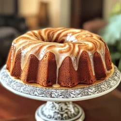 - 2 ¾ cups all-purpose flour - 2 teaspoons baking powder - ½ teaspoon baking soda - ½ teaspoon salt - 1 teaspoon ground cinnamon - ¾ cup unsalted butter, softened - 1 ½ cups granulated sugar - 3 large eggs - 1 tablespoon pure vanilla extract - 1 cup buttermilk - 1 cup brown sugar, firmly packed - 1 tablespoon ground cinnamon - 1 cup powdered sugar - 2 tablespoons milk Let’s break down these ingredients. The dry ingredients form the base of your cake. All-purpose flour gives the cake structure. Baking powder and baking soda help it rise. Salt enhances the flavors, while ground cinnamon adds warmth. Next are the wet ingredients. Softened butter adds richness. Granulated sugar sweetens and helps with texture. Eggs bind everything together. Vanilla extract gives a lovely aroma, and buttermilk brings moisture and a slight tang. For the cinnamon-sugar swirl, brown sugar adds depth and moisture, while ground cinnamon gives that classic swirl flavor. Finally, the glaze. Powdered sugar creates a smooth finish, while milk thins it to the right consistency. Gather these ingredients, and you are on your way to a delightful cinnamon swirl bundt cake. - Preheat your oven to 350°F (175°C). - Grease and flour a 10-cup Bundt pan well. - In a bowl, whisk together the flour, baking powder, baking soda, salt, and cinnamon. Set this aside. - In a large bowl, cream the softened butter and granulated sugar. Use an electric mixer on medium speed for 3-5 minutes. The mix should be light and fluffy. - Add the eggs one by one to the creamed mix. Mix in the vanilla extract until combined. - Gradually add the flour mix to the butter and sugar mix. Alternate with the buttermilk, starting and ending with the flour mix. Mix until just blended. - In a small bowl, combine the brown sugar and cinnamon to make the swirl mix. - Pour half of the batter into the Bundt pan. Sprinkle half of the cinnamon-sugar mix over the batter. Add the rest of the batter, then top with the remaining cinnamon-sugar mix. - Use a knife or skewer to swirl the batter lightly. Aim for a nice marbled design without overmixing. - Bake the cake for 45-50 minutes. A toothpick should come out clean when inserted into the center. - Let the cake cool in the pan for 15 minutes. Then gently turn it out onto a wire rack to cool completely. - To make the glaze, whisk the powdered sugar and milk together until smooth. If needed, add more milk to get the right consistency. - Drizzle the glaze over the cooled cake for a lovely finish. - For presentation, place the cake on a nice stand. A light dusting of cinnamon on top makes it even prettier! Enjoy with coffee or tea! - To keep the cake moist, do not overmix the batter. - Use room temperature ingredients for a smoother mix. - Grease and flour the pan well to avoid sticking. - Bake until a toothpick comes out clean or with few crumbs. - For a smooth glaze, mix powdered sugar with milk until creamy. - If the glaze is too thick, add a bit more milk. - For a fun twist, try adding a splash of vanilla or maple syrup. - Use dry measuring cups for flour and sugar to get the right amounts. - Level off the flour with a knife for accuracy. - Have a good mixer, spatula, and Bundt pan ready to go. - A scale can help with precise measurements, especially for baking. {{image_4}} You can change the flavor of your cinnamon swirl Bundt cake by adding nuts or fruits. Nuts like walnuts or pecans add a nice crunch. Fruits like apples or raisins bring extra sweetness and moisture. You can also try adding chocolate chips for a rich twist. If you prefer a lighter touch, use vanilla instead of cinnamon for a simple vanilla Bundt cake. If you need gluten-free options, use a gluten-free flour blend. This keeps the texture light while ensuring everyone can enjoy your cake. For a vegan version, substitute eggs with flax eggs or applesauce. Use plant-based butter and almond milk in place of buttermilk. These tweaks make the cake suitable for many diets. This cake pairs well with tea or coffee. Serve it at breakfast or as an afternoon treat. It’s also perfect for events or holidays. A lovely cake stand makes for an eye-catching presentation. Dust some extra cinnamon on top for a special touch. Your guests will love this delicious dessert! To keep your cinnamon swirl Bundt cake fresh, cover it well. You can use plastic wrap or a cake dome. This helps keep moisture in and prevents it from drying out. If you want to store it in the fridge, wrap it tightly. This method works great for a few days. Just remember, cold air can dry out your cake. If you want to keep your cake longer, freeze it! Wrap it in plastic wrap and then in aluminum foil. This will keep it safe from freezer burn. When you want to enjoy it, let it thaw in the fridge overnight. You can also bring it to room temperature before serving. At room temperature, your cake will stay fresh for about 3 to 4 days. Make sure to keep it in a cool, dry place. If you see any signs of mold or an off smell, it’s best to toss it. If your cake has gone bad, you might notice it feels dry or hard. The flavor will also change, becoming stale or sour. Always trust your senses; if it doesn’t smell or taste right, don’t eat it! How to prevent a Bundt cake from sticking? To stop your Bundt cake from sticking, grease and flour the pan well. Use a non-stick spray or butter to coat every nook. Flour will help the cake release easily. Let the cake cool for about 15 minutes before inverting it. Can I use cake flour instead of all-purpose flour? Yes, you can use cake flour. Cake flour makes a lighter cake. Just remember to use the same amount. If you want a fluffier texture, consider reducing the sugar slightly. What can I use instead of buttermilk? You can mix 1 cup of milk with 1 tablespoon of vinegar or lemon juice. Let it sit for 5 minutes to thicken. This makes a great substitute for buttermilk in cakes. Can I use a different kind of sugar for the glaze? Yes, you can use brown sugar or even maple syrup. Each sugar will change the flavor a bit. Brown sugar will add a richer taste, while maple syrup gives a unique sweetness. My cake cracked; what went wrong? A cracked cake often means it baked too long or at too high a heat. Make sure to check your oven temperature with a thermometer. Also, avoid opening the oven door too early. Why is my cinnamon swirl not visible? If the swirl isn’t visible, you may have over-mixed the batter. When you swirl, do so gently. You want to create a nice marbled effect without fully mixing the cinnamon in. In this post, I shared the essential ingredients and steps to bake a delicious Bundt cake. From preparing the batter to adding the cinnamon-sugar swirl, each part builds flavor. I also offered tips for moistness, glazing, and storage. You can even customize your cake with different flavors. Remember, baking is as much about joy as it is about precision. Enjoy crafting your Bundt cake, and don't be afraid to make it your own!