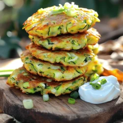 - 2 medium zucchinis, grated - 1/2 cup all-purpose flour - 1/4 cup cornmeal - 1 large egg - 1/2 cup grated Parmesan cheese I start with grated zucchini, which gives the fritters their fresh taste. I use all-purpose flour and cornmeal to help bind the mixture and add texture. The egg acts as a binder, while Parmesan cheese adds a rich, savory flavor. - 1/4 cup green onions, finely chopped - 1 clove garlic, minced - 1/2 teaspoon black pepper - 1/2 teaspoon smoked paprika - Olive oil, for frying - Greek yogurt or sour cream, for serving (optional) I love to add green onions and garlic for extra flavor. Black pepper gives a nice kick, while smoked paprika adds a hint of warmth. For serving, I recommend Greek yogurt or sour cream. They add creaminess and balance the fritters' crunch. - Start by grating the zucchinis. Use the large holes of a box grater. - After grating, sprinkle 1 teaspoon of salt on the zucchini. This helps draw out moisture. - Let the salted zucchini rest for about 10 minutes. This step is key for crisp fritters. - After 10 minutes, grab a clean kitchen towel. Gather the zucchini in the towel and twist it. - Squeeze out as much liquid as you can. Less moisture means crispier fritters! - In a large bowl, combine the drained zucchini with the other dry ingredients. - Add 1/2 cup of all-purpose flour, 1/4 cup of cornmeal, and 1 large egg. - Include 1/2 cup of grated Parmesan cheese, 1/4 cup of chopped green onions, and 1 clove of minced garlic. - Sprinkle in 1/2 teaspoon of black pepper and 1/2 teaspoon of smoked paprika. - Mix well until all the ingredients blend into a cohesive mixture. - Heat olive oil in a large skillet over medium heat. Use enough oil to cover the bottom of the skillet. - Scoop up portions of the zucchini mixture with a tablespoon. Drop them gently into the hot oil. - Press down lightly on each portion to flatten it into a fritter. Fry in batches to avoid crowding. - Cook each fritter for 3-4 minutes per side until they look golden brown and crispy. - Once cooked, place the fritters on a paper towel-lined plate to absorb extra oil. - Serve warm with Greek yogurt or sour cream for dipping, if you like a creamy touch! To make sure your fritters are crispy, focus on moisture removal. Zucchini has a lot of water. When you salt it, let it sit for 10 minutes. This draws out moisture. After that, use a towel to squeeze out the liquid. The drier your zucchini, the better your fritters will be. Next, pay attention to the oil temperature. Heat your olive oil in a skillet over medium heat. You want it hot but not smoking. If the oil is too cool, your fritters will soak up oil and become soggy. A good rule is to drop a small amount of the zucchini mix into the oil. If it sizzles, you are ready to fry. To change the taste of your fritters, think about adding herbs or spices. Fresh herbs like parsley or dill can brighten the flavor. Spices like cumin or chili powder can add a kick. Experiment with what you like. When it comes to shaping, flattening fritters evenly helps them cook well. Use the back of a spoon or your fingers to press down gently. This way, they will cook evenly and get crispy on all sides. Enjoy your cooking! {{image_4}} You can make crispy zucchini fritters gluten-free. Use almond flour or chickpea flour instead of all-purpose flour. These flours work well and keep the fritters tasty. For a dairy-free version, replace the egg with a flax egg. Just mix one tablespoon of ground flaxseed with three tablespoons of water. Let it sit for five minutes, and it will thicken. You can also swap the Parmesan cheese with nutritional yeast for a cheesy flavor without dairy. Get creative with spices! Adding cumin gives a warm, earthy taste. Dill adds a fresh, herbal note. Experimenting with different spices can change the whole dish. You can also mix in other vegetables. Carrots or shredded sweet potatoes work great. These veggies add color, nutrients, and even more flavor. Just make sure to adjust the moisture, so your fritters stay crispy. To store your crispy zucchini fritters, let them cool completely. Then, place them in an airtight container. This keeps them fresh and helps avoid sogginess. You can store them in the fridge for up to three days. However, they taste best when eaten fresh. To reheat fritters and keep them crispy, use an oven or an air fryer. Set your oven to 375°F (190°C) and bake them for about 10 minutes. This method warms them without making them soggy. If you want to freeze the fritters, let them cool first. Place them in a single layer on a baking sheet and freeze until solid. After that, transfer them to a freezer bag. They can last up to three months in the freezer. When ready to eat, just reheat them straight from the freezer using the oven or air fryer for best results. Yes, you can make zucchini fritters ahead of time. To prepare in advance, grate and salt the zucchini. Let it rest and squeeze out the moisture. You can mix the batter and store it in the fridge for a few hours. When you are ready to eat, just heat the oil and fry the fritters. This way, you save time and still enjoy fresh fritters. Zucchini fritters pair well with many sides and dips. You can serve them with: - Greek yogurt - Sour cream - Hummus - Marinara sauce - A fresh salad on the side These options add flavor and make a great meal. Knowing when fritters are done is easy. Look for these signs: - They should be golden brown. - The edges will be crisp. - When you press them lightly, they should feel firm. If you see these signs, take them out and enjoy your fritters! Zucchini fritters are a delicious, crispy treat that anyone can make. We covered the key ingredients, like zucchini, flour, and Parmesan. I shared step-by-step instructions to help you prepare and cook them perfectly. You learned tips for keeping them crispy and ideas for flavor tweaks. Store leftovers properly and reheat them so they're just as good. With these insights, you can enjoy tasty fritters any time. Enjoy experimenting with your own flavors and variations!