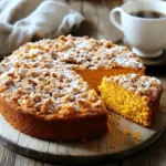 - 2 cups all-purpose flour - 1 cup granulated sugar - 1/2 cup light brown sugar, packed - 1 teaspoon baking powder - 1 teaspoon baking soda - 1 teaspoon ground cinnamon - 1/2 teaspoon ground nutmeg - 1/2 teaspoon fine salt - 1 cup canned pumpkin puree - 1/2 cup vegetable oil - 2 large eggs - 1 teaspoon pure vanilla extract For the Streusel Topping: - 1/2 cup all-purpose flour - 1/2 cup rolled oats - 1/4 cup light brown sugar, packed - 1/2 teaspoon ground cinnamon - 1/4 cup unsalted butter, melted Each ingredient plays a key role in creating the perfect coffee cake. - All-purpose flour gives the cake structure. It helps the cake rise and keeps it moist. - Granulated sugar sweetens the cake, making it a treat. Brown sugar adds a rich, caramel flavor. - Baking powder and baking soda help the cake rise. They create air pockets for a light texture. - Ground cinnamon and nutmeg bring warmth and a fall flavor. They make each bite cozy and inviting. - Canned pumpkin puree adds moisture. It also gives the cake a beautiful color and flavor. - Vegetable oil keeps the cake soft and tender. It helps the cake stay moist longer. - Eggs bind the ingredients. They add richness and help with leavening. - Vanilla extract adds a lovely flavor that enhances the sweetness. Choosing the right ingredients makes a big difference. Here are some tips: - Flour: Check for freshness. It should smell neutral. Avoid any bags that feel lumpy. - Sugars: Look for fine texture. Brown sugar should be soft and packed. - Spices: Use fresh spices for the best flavor. They should smell strong and fragrant. - Pumpkin puree: Choose a brand with simple ingredients. Look for 100% pumpkin with no fillers. - Eggs: Buy eggs that are free-range or organic for the best taste. - Butter: Use unsalted butter for control over salt levels. Always check the expiration date. By carefully selecting your ingredients, you ensure a flavorful and delightful pumpkin streusel coffee cake. Enjoy the process of baking and savor each step! Preheat your oven to 350°F (175°C). This temperature ensures a nice rise and even bake. Grab a 9x13-inch baking pan. You can grease it with cooking spray or butter. Alternatively, line it with parchment paper. This makes for easy removal after baking. In a large bowl, add 2 cups of all-purpose flour. Then, add 1 cup of granulated sugar and 1/2 cup of light brown sugar. Include 1 teaspoon of baking powder and 1 teaspoon of baking soda. Next, add 1 teaspoon of ground cinnamon and 1/2 teaspoon of ground nutmeg. Finally, sprinkle in 1/2 teaspoon of fine salt. Whisk these dry ingredients until well mixed. This step builds flavor and structure in your cake. In a separate bowl, measure out 1 cup of canned pumpkin puree. Add 1/2 cup of vegetable oil. Crack in 2 large eggs and pour in 1 teaspoon of pure vanilla extract. Whisk this mixture until it is smooth and uniform. This blend adds moisture and richness to your cake. Now, slowly pour the wet mixture into the bowl with the dry ingredients. Use a spatula or wooden spoon to gently fold the two mixtures together. Be careful not to overmix; a few lumps are okay. Once combined, pour the batter into your prepared baking pan. Spread it evenly with a spatula. Next, let’s prepare the streusel topping. In a small bowl, mix 1/2 cup of all-purpose flour, 1/2 cup of rolled oats, and 1/4 cup of light brown sugar. Add 1/2 teaspoon of ground cinnamon. Pour in 1/4 cup of melted unsalted butter. Stir until you see coarse crumbs form. Evenly sprinkle this streusel over the batter in the pan. This adds a crunchy, sweet topping that contrasts the soft cake beneath. To get the best texture for your Pumpkin Streusel Coffee Cake, follow these tips: - Use room temperature ingredients. This helps them mix better. - Measure flour properly. Scoop it lightly and level off with a knife. - Don’t overmix the batter. Mix just until combined; some lumps are okay. Here are some common mistakes that can ruin your coffee cake: - Using old leavening agents. Check the dates on baking powder and soda. - Skipping the streusel topping. This adds great flavor and crunch. - Not greasing the pan. This can lead to sticking and broken cake. You want your cake to be perfectly baked. Here’s how to check: - Use a toothpick. Insert it into the center. If it comes out clean, it’s done. - Look for a golden color. The top should be nicely browned. - Check the sides. They should pull away slightly from the pan. {{image_4}} You can easily change the flavors in your pumpkin streusel coffee cake. Try adding more spices like ginger or allspice for a warm kick. You could also mix in chocolate chips or nuts for extra crunch. Dried fruit, like cranberries or raisins, gives a sweet surprise. Each change makes the cake special and fun to enjoy. If you need a gluten-free option, swap the all-purpose flour with a gluten-free blend. Many blends work well in baking. Look for a mix that includes xanthan gum, which helps with texture. This simple change keeps the cake fluffy and moist without losing flavor. To make this coffee cake dairy-free, use vegetable oil instead of butter. You can also swap regular milk with almond or oat milk in the recipe. These swaps keep the cake rich and creamy. Enjoy a slice without any dairy worries! To keep your pumpkin streusel coffee cake fresh, let it cool first. Once cool, cover it tightly with plastic wrap or aluminum foil. You can also place it in an airtight container. This will help keep it moist. Store the cake at room temperature for up to three days. If you need it to last longer, refrigerate it. Just remember, the cake may dry out in the fridge. Freezing is a great way to save leftovers. Start by slicing the cake into squares. Wrap each piece in plastic wrap. Then, place these wrapped slices in a freezer-safe bag. Be sure to squeeze out as much air as possible. This helps prevent freezer burn. You can freeze the cake for up to three months. When you want to enjoy it again, just thaw it in the fridge overnight. Reheating your coffee cake is simple. You can microwave it for about 15-20 seconds. This warms it up nicely. If you prefer, you can also reheat it in the oven. Preheat your oven to 350°F (175°C). Place the cake on a baking sheet and warm it for about 10 minutes. This will help restore its fresh-baked taste. Enjoy your warm treat with coffee or tea! Yes, you can use fresh pumpkin. First, cook and puree the pumpkin. Make sure to remove excess water. This helps keep your cake moist. Fresh pumpkin has a great flavor, but canned pumpkin is easier and more consistent. The coffee cake lasts about 3 to 4 days at room temperature. Store it in an airtight container. If you refrigerate it, it can last up to a week. Just be sure to let it come to room temperature before serving. Yes, you can prepare the batter a day in advance. Just cover the bowl and store it in the fridge. Bake it the next day for a fresh treat. You can also bake the cake ahead and store it for later. This coffee cake pairs well with coffee or tea. You can also serve it with whipped cream or a scoop of vanilla ice cream. For a fun twist, try adding a drizzle of caramel sauce on top. This blog post covered everything you need to know to make pumpkin streusel coffee cake. We discussed the key ingredients, step-by-step instructions, and helpful tips for success. You learned about tasty variations and storage methods to keep your cake fresh. Remember, choosing fresh ingredients leads to the best results. Always check for doneness to ensure a delightful texture. With this guide, you can bake a perfect cake and enjoy it with friends and family. Happy baking!