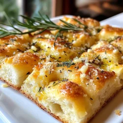 To make garlic Parmesan focaccia, you need: - 4 cups all-purpose flour - 2 teaspoons instant yeast - 1 teaspoon sugar - 2 teaspoons salt - 1 3/4 cups warm water (about 110&deg;F) - 1/4 cup olive oil (plus extra for drizzling) - 6 cloves garlic, minced - 1 cup grated Parmesan cheese - 1 tablespoon fresh rosemary, chopped (or 1 teaspoon dried rosemary) - Coarse sea salt for sprinkling These ingredients create a light, airy bread with a rich garlic and cheese flavor. You can customize your focaccia with additional ingredients. Consider adding: - Sun-dried tomatoes - Olives - Caramelized onions - Different herbs like thyme or oregano - A sprinkle of red pepper flakes for heat These options let you tailor the focaccia to your taste. To prepare garlic Parmesan focaccia, you will need: - A large mixing bowl - A wooden spoon or spatula - A greased baking sheet or a large cast-iron skillet - A clean kitchen towel or plastic wrap for covering the dough - A wire rack for cooling These tools make the cooking process easy and fun. {{ingredient_image_2}} Start by grabbing a large mixing bowl. In it, whisk together 4 cups of all-purpose flour, 2 teaspoons of instant yeast, 1 teaspoon of sugar, and 2 teaspoons of salt. This step is key. It helps mix the yeast well and avoids clumps. Next, gradually add 1 3/4 cups of warm water, about 110&deg;F, and 1/4 cup of olive oil. Use a wooden spoon or spatula to stir until you have a shaggy and slightly sticky dough. Now it&rsquo;s time to knead! You can do this right in the bowl for about 5-7 minutes. If you have a stand mixer, you can mix it on low for 4-5 minutes with a dough hook. The goal is a smooth and elastic dough. After kneading, lightly coat a large bowl with more olive oil. Place the dough inside and roll it to coat evenly. Cover the bowl with a damp kitchen towel or plastic wrap. This keeps the moisture in. Let it rise in a warm, draft-free spot for about 1 to 1.5 hours. You want the dough to double in size. This slow rise is crucial for the light and airy texture of your focaccia. Once the dough has risen, preheat your oven to 425&deg;F (220&deg;C). Turn the dough out onto a greased baking sheet or a large cast-iron skillet. Use your fingers to gently stretch it into a rectangle or circle, aiming for a 1/2-inch thickness. In a small bowl, mix the 6 minced garlic cloves with a few tablespoons of olive oil to create garlic oil. Brush this oil generously over the dough. Next, sprinkle 1 cup of grated Parmesan cheese, chopped fresh rosemary, and a pinch of coarse sea salt on top. Use your fingers to make dimples all over the dough. This step adds visual appeal and helps trap flavors. Bake in the preheated oven for 20-25 minutes until golden brown. The cheese should bubble and turn slightly crispy. Once done, let it cool on a wire rack for a few minutes. Now, slice it into squares or triangles. If you like, drizzle with a bit more olive oil before serving. To get a great rise, keep your dough warm. Use warm water, about 110&deg;F. This helps the yeast wake up and grow. Let the dough sit in a warm place, away from drafts. Cover it with a damp towel or plastic wrap. Check it after 1 to 1.5 hours. It should double in size. A good rise makes the focaccia soft and airy. Garlic oil adds deep flavor to your focaccia. To make it, mix minced garlic with olive oil. Use about 6 cloves for a strong taste. Brush this oil all over the dough before baking. It seeps into the bread, giving each bite a punch of garlic goodness. This simple step transforms your focaccia into a flavor-packed treat. When you shape your dough, use your fingers. Gently stretch it on a greased baking sheet. Aim for about 1/2-inch thick. If it resists, let it rest for a few minutes. This relaxes the gluten and makes stretching easier. Create dimples all over the surface. This not only looks nice but also traps the garlic oil and toppings. Pro Tips Use Fresh Ingredients: For the best flavor, always use fresh garlic and high-quality Parmesan cheese. Fresh ingredients make a significant difference in the overall taste of your focaccia. Control the Rise: The dough should rise in a warm, draft-free environment. If your kitchen is cool, consider turning on the oven to the lowest setting for a few minutes, then turning it off and placing the dough inside to rise. Don't Rush the Dimpling: When creating dimples in the dough, do so gently to avoid deflating it. This step is crucial for trapping the garlic oil and adding texture to the focaccia. Experiment with Toppings: Feel free to customize your focaccia with different toppings such as olives, sun-dried tomatoes, or herbs. This versatility allows you to create a version that perfectly suits your taste. {{image_4}} You can play with herbs to change up the flavor. Fresh herbs like thyme or basil work great. You can also use dried herbs if you don&rsquo;t have fresh ones. Just mix them into the dough or sprinkle on top before baking. The herbs bring bright flavors that make every bite special. Want to switch up the cheese? Mozzarella melts beautifully and adds a nice stretch. Asiago gives a sharper taste that pairs well with the garlic. You can also mix different cheeses for a fun twist. Just sprinkle them on top like you do with Parmesan. Each cheese will add its own flair and richness. For a sweet version, consider adding caramelized onions. They give a rich, sweet flavor that balances the garlic. You can also try adding figs or raisins for a fruity touch. Just sprinkle them over the dough before baking. Sweet focaccia can be a lovely treat for breakfast or dessert. After you enjoy your focaccia, store any leftovers in an airtight bag or container. This keeps the bread fresh and soft. If you plan to eat it within a day or two, leave it at room temperature. For longer storage, pop it in the fridge to prevent mold. Just remember, it may dry out a bit in the fridge. To bring back the warm and soft texture, reheat your focaccia in the oven. Set your oven to 350&deg;F (175&deg;C). Wrap the focaccia in foil and heat for about 10-12 minutes. This helps keep the crust crisp. You can also use a toaster oven if you want a quick fix. Just monitor it closely so it does not burn. Freezing focaccia is easy and a great way to save it for later. First, let the focaccia cool completely. Then, wrap it tightly in plastic wrap. After that, place it in a freezer-safe bag. It can last up to three months in the freezer. When you're ready to eat it, just thaw it in the fridge overnight and reheat as mentioned above. This way, you can enjoy your homemade delight any time! Yes, you can use bread flour. Bread flour has more protein. This gives your focaccia a chewier texture. If you use it, your focaccia will still taste great. Just follow the same steps. You can serve focaccia with many tasty options: - Rich marinara sauce for dipping - High-quality olive oil for drizzling - Fresh herbs to add color - A side salad for a light meal These pairings enhance the flavor and make a fun meal! Check for a golden brown color on top. The cheese should be bubbling and slightly crispy. You can also tap the bottom of the focaccia. If it sounds hollow, it's ready! Let it cool for a few minutes before cutting. Enjoy the warm, delicious bread! You learned how to make Garlic Parmesan Focaccia in this post. We covered essential and optional ingredients, alongside the needed equipment. Step-by-step, you saw how to prepare, shape, and bake the dough. Tips helped you achieve a perfect rise and enhance flavor. You discovered fun variations to try, from herbs to sweet options. Finally, you learned how to store and reheat leftover focaccia. Enjoy this tasty bread fresh, or share it. The possibilities are endless, so get baking!