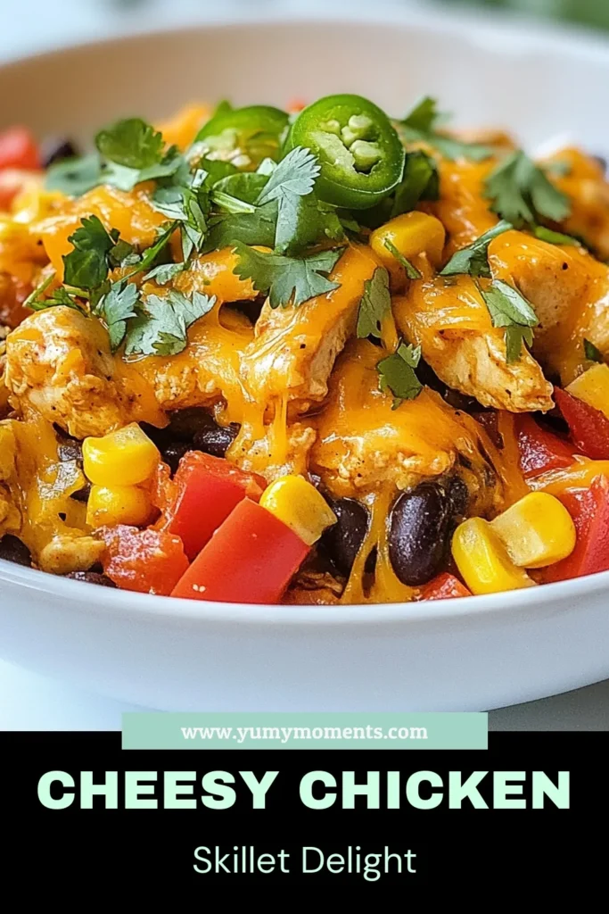 Whip up a delicious Cheesy Baja Chicken Pepper Skillet that's perfect for busy weeknights! This easy chicken pepper dish combines tender chicken, colorful bell peppers, and black beans, all topped with melted cheddar cheese. It's the ultimate cheesy chicken skillet that your family will love. Make this flavorful Baja chicken recipe in just 30 minutes for a satisfying cheesy chicken dinner. Don't forget to save this! #CheesyChickenSkillet #BajaChickenRecipe #SkilletMeals #EasyChickenPepperDish