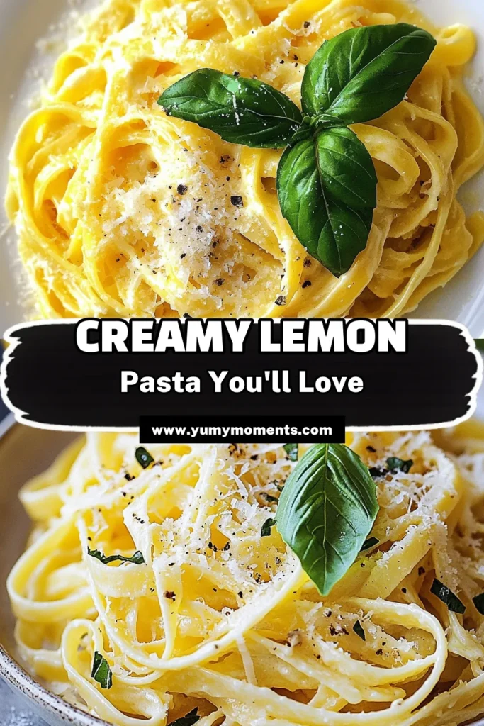 Discover the ultimate Lemon Cream Pasta with our zesty pasta recipe perfect for a quick lemon pasta dinner! This easy lemon fettuccine combines creamy linguine with lemon, garlic, and freshly grated Parmesan for a delightful flavor explosion. Ready in just 25 minutes, it's ideal for busy weeknights. Save this creamy lemon pasta recipe and treat yourself to a delicious meal tonight! #LemonCreamPasta #ZestyPastaRecipe #EasyLemonFettuccine #QuickLemonPastaDinner