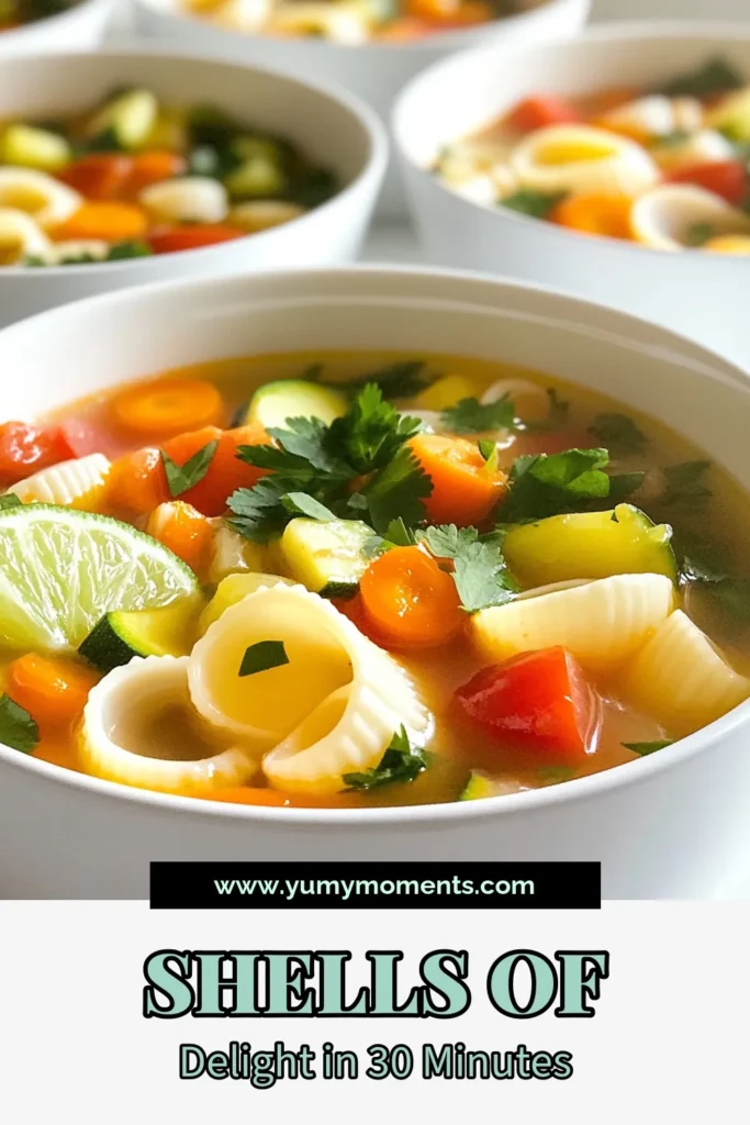 Discover the comforting flavors of our sopa de conchas recipe! This delightful shell pasta soup is a perfect addition to your collection of vegetarian soup recipes. Packed with fresh vegetables and spices, this easy vegetable soup comes together in just 30 minutes. Perfect for any day of the week, it&rsquo;s sure to become a family favorite. Try this concha pasta soup for your next meal and impress your loved ones! Save for later! #SopaDeConchas #VegetarianSoup #EasyCooking #ShellPastaSoup