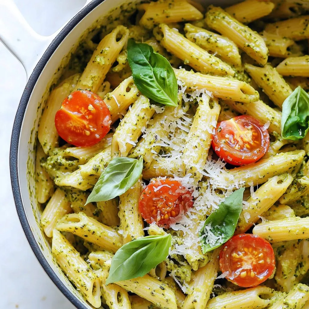 One-Pot Creamy Pesto Pasta Quick and Tasty Meal