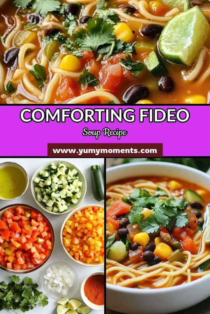 Warm up with this Cozy Mexican Fideo Soup! This easy Mexican fideo soup recipe is perfect for chilly nights and makes for a healthy meal. Packed with veggies and black beans, this vegetarian fideo soup is also great for meal prep. Discover the comforting flavors of this fideo pasta dish and enjoy a bowl of warmth! Save this recipe for cozy soup recipes the whole family will love. #FideoSoup #HealthySoupRecipes #VegetarianRecipes #MexicanCuisine