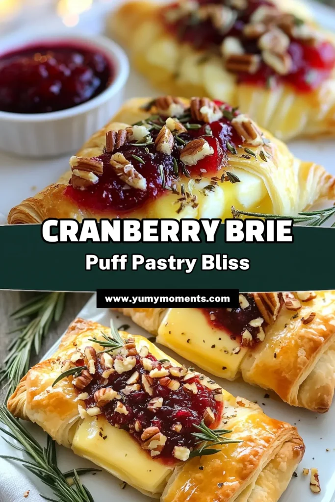 Elevate your holiday gatherings with this delicious Cranberry Brie Puff Pastry! This easy puff pastry appetizer features creamy Brie cheese enveloped in golden pastry and topped with sweet cranberry sauce and crunchy pecans. Perfect for any holiday party, it&rsquo;s sure to impress your guests. Ready in just 30 minutes, this appetizer with Brie cheese is a must-try. Save this recipe for your next festive occasion! #CranberryBriePuffPastry #PuffPastryRecipes #HolidayPartyAppetizers #EasyPuffPastryAppetizers