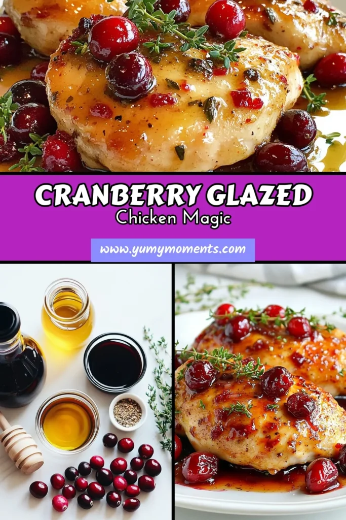 Discover a delightful Cranberry Glazed Chicken Recipe that's perfect for any occasion! This savory chicken dish combines fresh cranberries with a sweet glaze, making it an easy chicken recipe that's oven-baked to perfection. Ideal for a holiday chicken meal, this recipe is sure to impress your guests. Click to explore the steps and make your dinner unforgettable! #CranberryChicken #EasyChickenRecipes #SavoryDishes #HolidayMeals