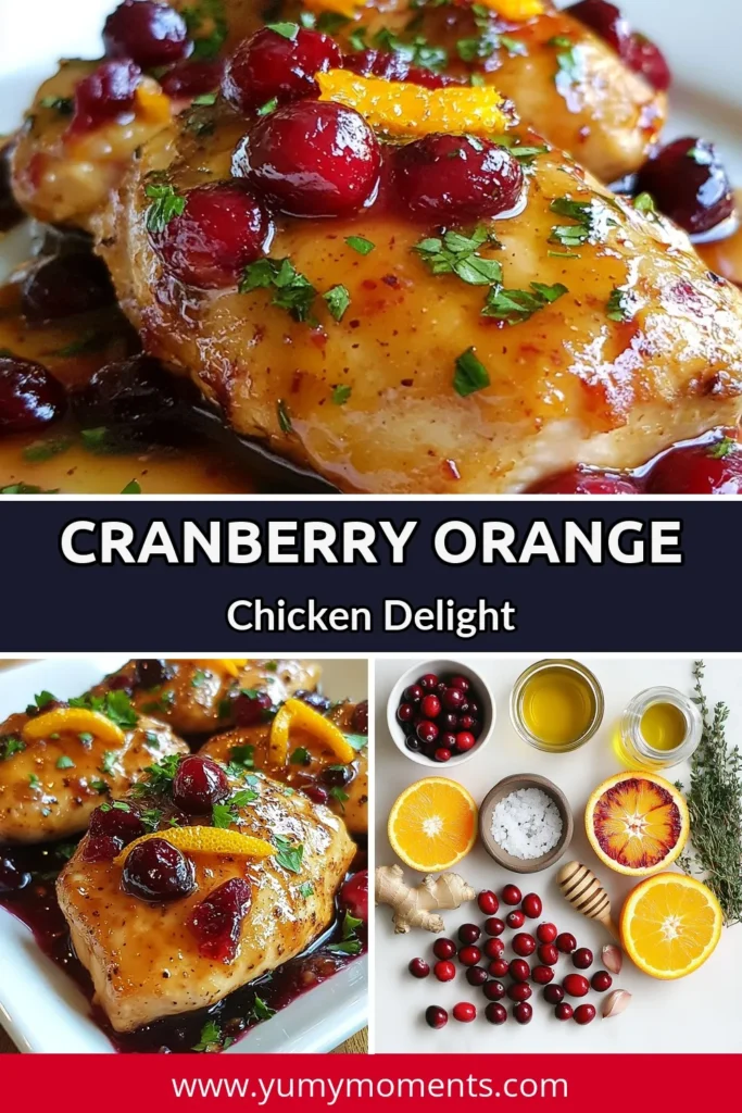 Looking for a delicious and easy chicken dinner? Try this Cranberry Orange Chicken recipe that combines juicy baked chicken with cranberries and zesty orange for a delightful citrus chicken dish. Perfect for a healthy chicken recipe that your family will love! Get the full recipe and enjoy making this flavorful meal tonight. Save this scrumptious dish for your next dinner! #CranberryOrangeChicken #EasyChickenDinner #HealthyChickenRecipes #CitrusChickenDish