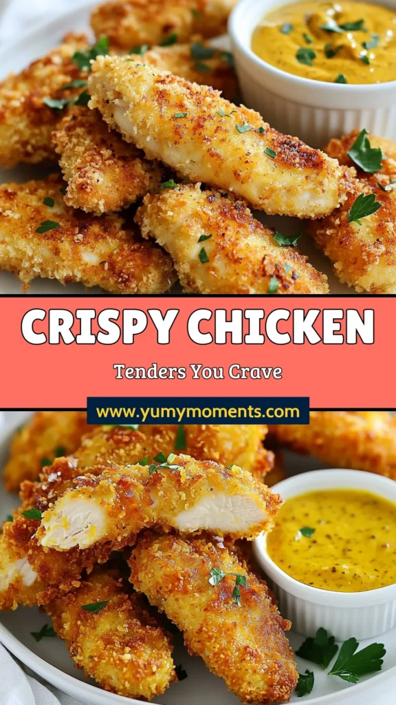 Looking for a healthy chicken tender recipe? Try these crispy baked chicken tenders! This easy chicken tenders recipe uses whole wheat flour and whole grain breadcrumbs for a nutritious twist, perfect for the whole family. Oven-baked to golden perfection, these homemade chicken tenders are a hit with kids and adults alike. Ready in just 30 minutes, they&rsquo;re sure to become a weekly favorite. Save this recipe for your next mealtime! #CrispyBakedChickenTenders #HealthyEating #EasyChickenTenders #HomemadeGoodness