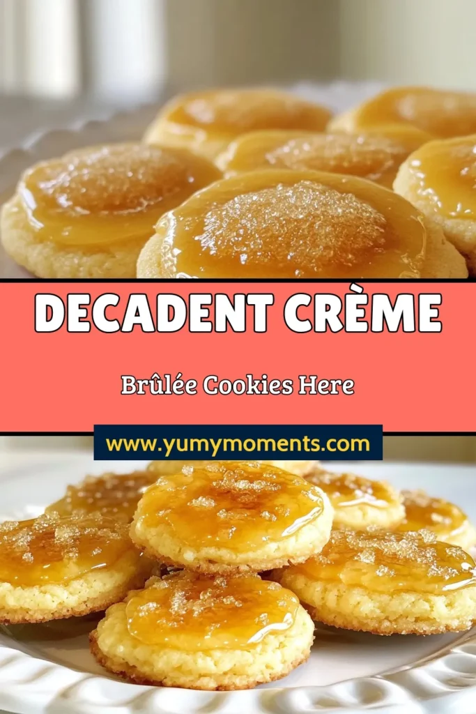 Indulge in the ultimate sweet treat with these delectable crème brûlée cookies! Perfectly rich buttery cookies infused with cream bring the classic dessert to life. Featuring a delightful caramelized sugar topping, these decadent dessert cookies are a must-try for cookie lovers. Elevate your baking game with this easy recipe for caramelized sugar cookies that everyone will love. Save this now for your next baking adventure! #CookieRecipes #DessertCookies #CrèmeBrûlée #BakingFun