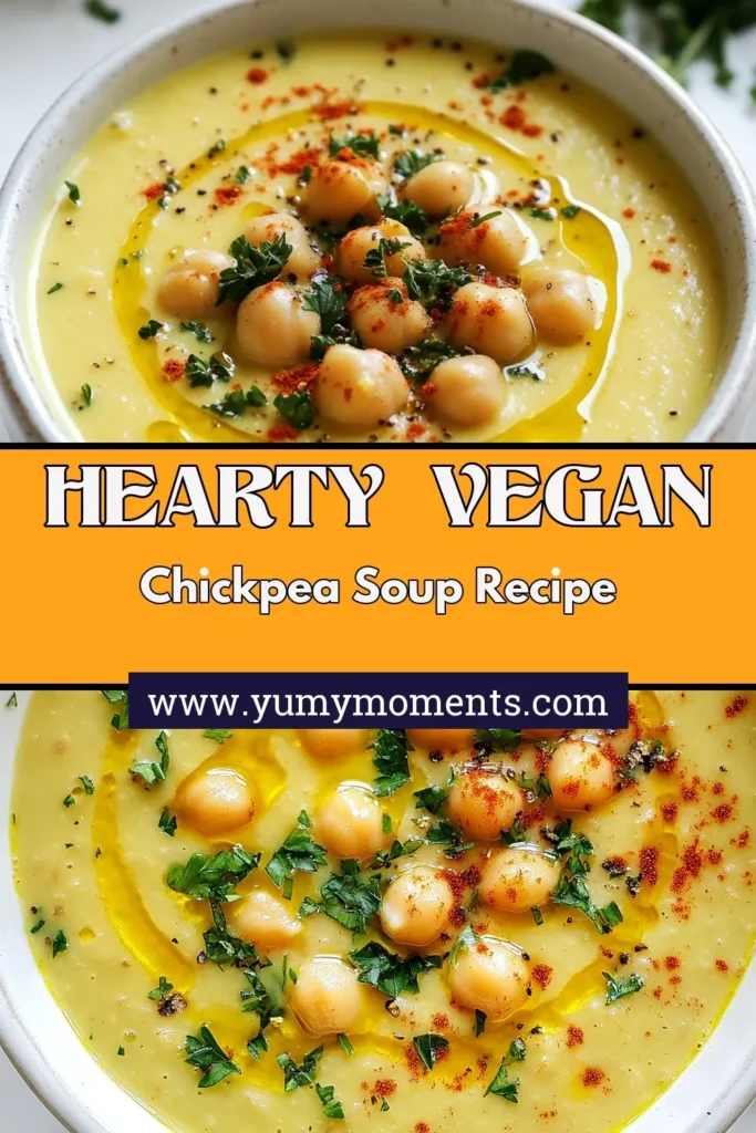 Looking for a comforting dish? Try this delicious vegan garlic chickpea soup! Packed with nutrients, this hearty chickpea soup is a must-try in your collection of plant-based soup recipes. This healthy vegan soup is easy to make with just a few ingredients. Discover the full garlic chickpea soup recipe now and enjoy a warm bowl of goodness. Pin it for later and savor every bite! #VeganChickpeaSoup #HealthyVeganSoup #PlantBased #ChickpeaSoupRecipe