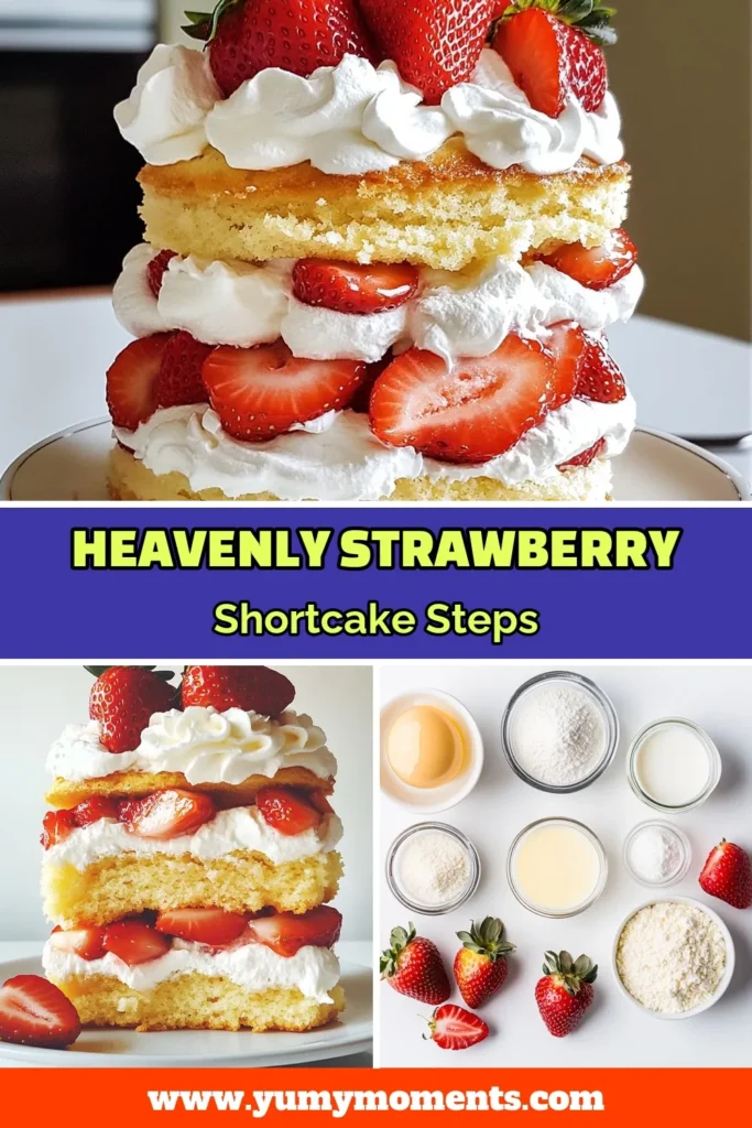 Savor the deliciousness of this homemade strawberry shortcake recipe! Learn how to make strawberry shortcake that will impress your family and friends. This easy shortcake dessert features layers of fluffy cake, sweetened strawberries, and creamy whipped topping. Perfect for any occasion, this strawberry dessert recipe is a must-try. Click to discover this delightful treat and save for later! #StrawberryShortcake #DessertRecipes #Baking #Shortcake