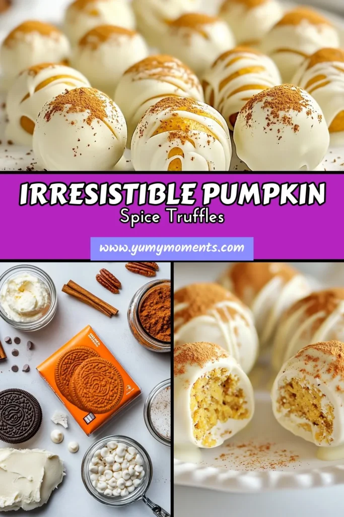 Indulge in the ultimate fall treat with these Pumpkin Oreo Truffles! This easy Pumpkin Dessert combines Pumpkin Spice Oreo cookies with creamy cream cheese for a delightful Oreo Truffle Recipe. Coated in luscious white chocolate, these Pumpkin Spice Truffles are perfect for seasonal gatherings. Follow this simple recipe for a crowd-pleasing dessert that&rsquo;s sure to impress! Save this heavenly recipe today! #PumpkinSpice #FallTreats #OreoTruffles #EasyDesserts