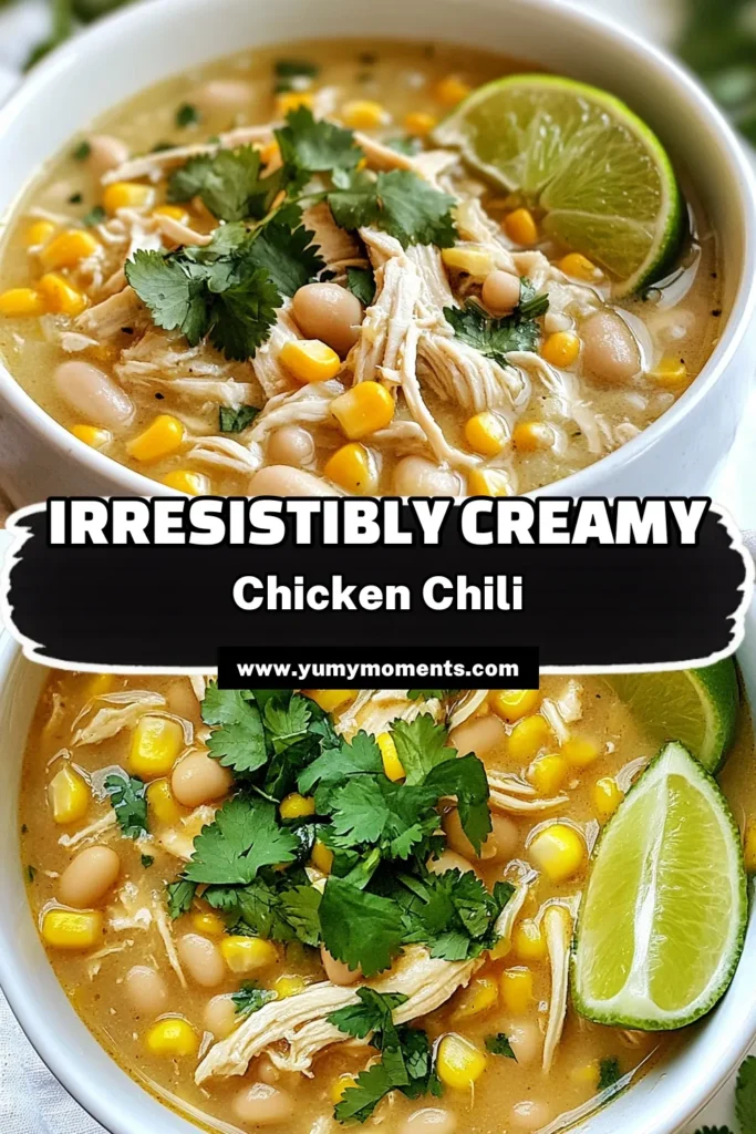 Discover the ultimate creamy white chicken chili that&rsquo;s perfect for any meal! This easy white chicken chili features tender rotisserie chicken, hearty white beans, and a rich, creamy broth. Try this delicious white bean chili recipe and savor the flavor in every spoonful. Ready in just 40 minutes, it's a quick win for busy nights! Don&rsquo;t miss out&mdash;save this chicken chili with cream recipe today! #WhiteChickenChili #EasyChili #CreamyChili #RotisserieChickenRecipe