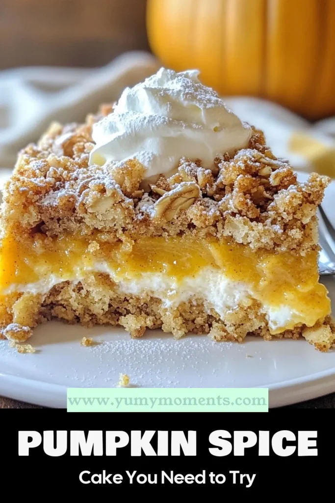 Indulge in the ultimate fall treat with this Pumpkin Spice Crumble Cake! Our easy Pumpkin Dessert is perfect for autumn gatherings. This Crumble Cake Recipe combines moist pumpkin spice cake with a delightful crumble topping, creating the perfect harmony of flavors. Bake this delicious Pumpkin Spice Crumble for your next fall baking adventure and savor every bite. Pin now and enjoy a slice of seasonal goodness! #PumpkinSpiceCake #EasyPumpkinDessert #FallBakingRecipes #PumpkinSpiceCrumble