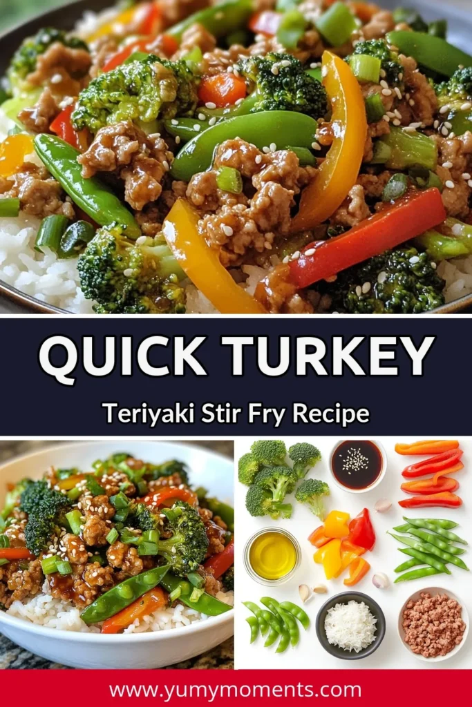 Discover the deliciousness of Turkey Teriyaki Stir-Fry, a healthy teriyaki dish packed with ground turkey, fresh broccoli, and vibrant veggies. This easy stir-fry recipe is perfect for busy weeknights and will be a hit at your dinner table. With just 25 minutes of prep and cooking time, you can enjoy a nutritious meal that's full of flavor! Try this healthy turkey stir-fry tonight! #TurkeyTeriyakiStirFry #GroundTurkeyRecipes #EasyStirFryRecipes #HealthyTeriyakiDish