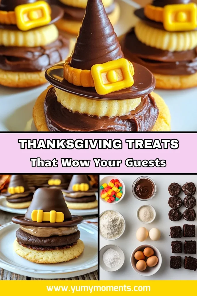 Get ready to impress your friends and family this holiday season with delicious Pilgrim Hat Cookies! This easy Thanksgiving Cookies Recipe is perfect for holiday baking and offers fun cookie decorating ideas that everyone will love. With rich chocolate frosting cookies and a festive presentation, these treats are sure to be the star of your dessert table. Try it out today! #PilgrimHatCookies #ThanksgivingCookies #HolidayBaking #CookieDecorating