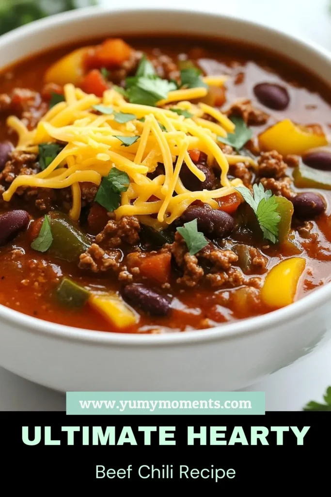 Looking for a delicious homemade beef chili? Try this hearty beef chili recipe that's loaded with flavor! It's easy to make with simple stovetop chili ingredients like ground beef, kidney beans, and black beans. This easy chili recipe with beans is perfect for cozy nights. Cook up a pot of this chili recipe with ground beef and enjoy the warm, comforting taste. Save this recipe for a quick weeknight meal you&rsquo;ll love! #BeefChili #ChiliRecipe #ComfortFood #EasyRecipes