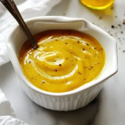 - Honey: 1/3 cup - Dijon Mustard: 1/4 cup - Apple Cider Vinegar: 2 tablespoons - Extra Virgin Olive Oil: 1/4 cup - Optional: 1 tablespoon water, Salt, and Pepper Using these ingredients, you will create a sweet and tangy dressing. Honey offers natural sweetness, while Dijon mustard adds a sharp kick. Apple cider vinegar brings a zesty touch. Extra virgin olive oil provides richness and smoothness. You can adjust the thickness with water. If the dressing feels too thick, add one tablespoon of water. This makes it easier to drizzle. Seasoning with salt and pepper enhances the flavors. Use freshly cracked pepper for the best taste. This simple list makes it easy to gather what you need. Each ingredient plays a key role. The balance of sweet, tangy, and rich creates a delightful dressing. Keep these ingredients on hand for quick and tasty salads. {{ingredient_image_2}} 1. Start by placing 1/3 cup honey and 1/4 cup Dijon mustard in a medium bowl. 2. Use a whisk to blend them together. You want a smooth and creamy mixture. Take your time here. A good blend makes a big difference. 1. Pour in 2 tablespoons apple cider vinegar into the bowl. Whisk again until it is fully mixed. The vinegar adds a nice zest. 2. Slowly drizzle in 1/4 cup extra virgin olive oil while whisking. This helps combine the oil and vinegar into a creamy dressing. Keep whisking until it looks glossy. 1. If you find the dressing thick, add 1 tablespoon water. Mix it well to reach your preferred thickness. This makes it easy to drizzle. 2. Taste your dressing. Add salt and freshly cracked black pepper to your liking. If it needs more sweetness, add a touch more honey. For extra tang, add a bit more mustard. Adjust until it's just right for you. To make your honey mustard dressing shine, you can play with the honey and mustard amounts. If you want it sweeter, add more honey. For a tangy kick, just stir in extra Dijon mustard. Freshly cracked black pepper is a must. It adds a nice bite and depth to the flavor. The coarser texture also enhances the dressing's look. Use a pepper mill for the best results. Drizzle this dressing over your favorite salad. It pairs well with mixed greens, nuts, and fruits. A light touch will let the flavors shine without overpowering your meal. You can also use this dressing as a dip for fresh veggies. Carrots, celery, and bell peppers taste great with it. It&rsquo;s a fun way to enjoy healthy snacks or appetizers. Store your honey mustard dressing in an airtight container. It will stay fresh in the fridge for about one week. Always give it a good shake before use. This helps to mix the ingredients again after sitting. If you notice the dressing thickening, just add a splash of water. This will help bring it back to the right consistency. Pro Tips Storage Tip: Keep your dressing in an airtight container in the refrigerator to maintain freshness for up to one week. Flavor Balance: Adjust the sweetness and tanginess by adding more honey or Dijon mustard to suit your taste preference. Whisking Technique: Whisk continuously while adding the olive oil to create a smooth, emulsified dressing that won&rsquo;t separate. Variations: Experiment with different types of mustard or add herbs like dill or parsley for a unique twist on the classic flavor. {{image_4}} You can add some heat to your honey mustard dressing. Simply mix in hot sauce or chili flakes. Start with a small amount, then taste. You can always add more if you want it spicier. This twist gives your dressing a fun kick. It pairs well with salads that need a bit of zing. If you like a creamy texture, try adding Greek yogurt or mayonnaise. This makes the dressing rich and smooth. Just mix in a few tablespoons of your choice. The creaminess balances the tangy flavor of the mustard. It is perfect for drizzling over crispy salads or using as a dip. Fresh herbs can take your dressing to the next level. Try adding chopped parsley, dill, or chives. These herbs add bright flavors that enhance the dressing. Just mix them in at the end for a fresh twist. This variation makes your dressing even more vibrant and appealing. You can find many honey mustard dressings in stores. Some popular brands include Annie's, Ken's, and Kraft. Each brand offers a unique twist to the classic taste. Annie's uses organic ingredients, while Ken's has a creamier texture. Kraft is known for its tangy flavor. Try different brands to find your favorite! When buying, read the labels closely. Look for dressings with natural ingredients. Avoid products with artificial flavors or preservatives. A good dressing should list honey and mustard first. Check for added sugars too; less is better. This helps you find a healthy option without sacrificing taste. You can easily find honey mustard dressing in grocery stores. Check the salad dressing aisle near the mayonnaise and ketchup. If you prefer shopping online, retailers like Amazon and Walmart offer many choices. You can browse more brands and read customer reviews. This helps you make an informed choice. Homemade honey mustard dressing lasts about one week in the fridge. Store it in an airtight container. Always shake it well before using. This helps mix the ingredients that may separate over time. Yes, you can use different types of mustard. Yellow mustard offers a milder flavor. Spicy brown mustard adds more heat. You can even try honey mustard for extra sweetness. Experiment to find your favorite! Honey mustard dressing pairs well with many salads. Here are some great options: - Mixed greens salad with nuts and fruits - Chicken salad with fresh veggies - Coleslaw for a tangy twist - Potato salad for added creaminess These salads highlight the dressing's sweet and tangy notes. You learned how to make a tasty honey mustard dressing. We covered simple steps to mix honey, Dijon mustard, and vinegar. You can add olive oil for richness and adjust flavors to your liking. Don't forget to try variations like spicy or creamy dressings. With these tips, you can enjoy your homemade dressing on salads or as a dip. Remember to store leftovers properly for the best taste. Enjoy your delicious creations!
