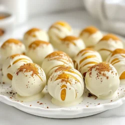 To make Pumpkin Oreo Truffles, you'll need some simple and tasty ingredients. Here&rsquo;s the list for you: - Pumpkin Spice Oreo cookies - Cream cheese - Vanilla extract - White chocolate chips - Coconut oil (optional) - Ground cinnamon - Nutmeg - Ground ginger - Garnish options (sprinkles or crushed nuts) These ingredients work together to create a sweet and creamy treat. Pumpkin Spice Oreo cookies give the truffles their unique flavor. Cream cheese adds richness and a smooth texture. Vanilla extract enhances the taste, while white chocolate chips provide a lovely coating. If you want a smoother finish, use coconut oil. Ground cinnamon, nutmeg, and ginger add warm spice notes to the truffles. You can also choose fun garnishes like sprinkles or crushed nuts to make them look pretty and festive. Gather these ingredients, and you're ready to create a delightful dessert that everyone will love! {{ingredient_image_2}} To start, grab your food processor. Add the whole package of Pumpkin Spice Oreo cookies. Pulse them until they turn into fine crumbs. This usually takes 30 seconds to 1 minute. The goal is to have crumbs that look like sand. This uniform texture helps the truffles hold together well later on. Next, take a large mixing bowl. Combine the crushed Oreos, softened cream cheese, and vanilla extract. Use a spatula or your hands to mix everything. You want a smooth dough-like texture. Make sure there are no lumps in the mixture. This step is key to a tasty truffle. Now, cover the bowl tightly with plastic wrap. Place it in the fridge for about 30 minutes. Chilling makes the mixture firm. This way, it will be easier to roll into truffles later. Once chilled, take the mixture out of the fridge. Scoop about a tablespoon of it. Roll it between your palms to form a ball, about 1 inch in size. Place the rolled truffles on a parchment-lined baking sheet. Keep going until you shape all the mixture into truffles. For the chocolate, use a microwave-safe bowl. Combine the white chocolate chips and coconut oil, if you're using it. Microwave this in 30-second intervals. Stir well after each interval. Stop when the chocolate is fully melted and smooth. Be careful not to overheat it, as this can ruin the chocolate. Using a fork, dip each truffle into the melted chocolate. Make sure each one is fully coated. Gently tap the fork on the bowl's side. This removes any extra chocolate. Then, place the coated truffle back on the lined baking sheet. Before the chocolate sets, you can add some flair. Sprinkle ground cinnamon, nutmeg, or crushed nuts on top of each truffle. This adds both flavor and a festive look. Use your favorite toppings for a personal touch. Finally, return the baking sheet with the truffles to the fridge. Let them chill for at least 30 minutes. This helps the chocolate coating harden completely. Enjoy your delicious Pumpkin Oreo truffles! To make the best Pumpkin Oreo truffles, focus on a few key tasks: - Achieving the perfect truffle consistency: After mixing the Oreo crumbs with cream cheese, the mixture must feel soft but firm. It should roll easily into balls. If it feels too sticky, chill it longer before rolling. - Ensuring even chocolate coating: When dipping truffles in melted white chocolate, use a fork to fully coat each one. Tap off any extra chocolate. This helps avoid thick spots and keeps your truffles looking neat. Avoid these common pitfalls to ensure your truffles turn out right: - Overcrushing or undercrushing Oreos: If the crumbs are too large, the truffles won't hold together. If they are too fine, they may become too wet when mixed. Aim for a sand-like texture. - Not chilling sufficiently: Chilling the mixture helps it firm up. If you skip this step, your truffles may lose shape when you roll them. Always chill the mixture for at least 30 minutes. Make your truffles shine with these fun serving ideas: - Creative serving suggestions: Arrange your truffles on a decorative platter. Drizzle extra melted white chocolate over them for a beautiful touch. - Using decorative platters: Use colorful candy cups or festive dishes to display your truffles. This adds flair and draws attention to your delicious treats. Pro Tips Use Room Temperature Cream Cheese: Ensure your cream cheese is softened to room temperature for easier blending, resulting in a smoother truffle filling. Experiment with Flavors: Feel free to mix in different spices or extracts to customize the flavor of your truffles, such as adding a hint of peppermint or almond extract. Chill for Better Coating: Chilling the truffles before coating them in chocolate prevents them from losing shape and ensures a more even chocolate layer. Choose High-Quality Chocolate: Using high-quality white chocolate will enhance the flavor and texture of the coating, making your truffles even more delicious. {{image_4}} You can switch the cream cheese if you want. Use mascarpone for a rich taste. For a lighter option, try Greek yogurt. Both give a different flavor but stay creamy. You can also change the chocolate coating. Dark chocolate gives a bold taste. Milk chocolate offers sweetness. Choose what you like best for your truffles. Want to spice things up? Add more ground cinnamon or a dash of cloves. You can also mix in pumpkin pie spice for extra fall flavor. Adding extracts can change the flavor too. A bit of almond or orange extract can make your truffles unique. Just be careful with the amount. A little goes a long way! If you follow a vegan diet, use vegan cream cheese. There are many brands available today. For the coating, choose vegan chocolate chips. If you need gluten-free options, use gluten-free Oreo cookies. They taste just as good. This way, everyone can enjoy your delicious truffles! To keep your Pumpkin Oreo truffles fresh, you can choose to refrigerate or freeze them. - Refrigeration: Store the truffles in the fridge for easy access. - Freezing: For longer storage, freeze the truffles in an airtight container. Using an airtight container helps keep out moisture. It also protects the truffles from absorbing other fridge odors. In the fridge, these truffles last about one week. If you freeze them, they can last up to three months. Look for signs of spoilage before you eat. If you see any mold, or if the truffles smell off, it's best to throw them away. Always trust your senses when it comes to food safety! You can use regular Oreos if you prefer. However, Pumpkin Spice Oreos add a unique fall flavor. Regular Oreos will give a richer chocolate taste. If you want a twist, try adding a pinch of cinnamon or nutmeg to the cream cheese mix. The chocolate is ready when it looks shiny and smooth. Stir the chocolate well to check the texture. If it flows like warm honey, it&rsquo;s perfect for dipping. Be careful not to overheat, as it can burn easily. Yes, you can make these truffles ahead of time. Prepare the truffles and coat them in chocolate. Then, store them in the fridge for up to a week. You can also freeze them for up to three months. Just remember to thaw them in the fridge before serving. If you don&rsquo;t have coconut oil, you can use vegetable oil or butter. Both will help the chocolate coat smoothly. Just remember, using butter might change the flavor slightly. These Pumpkin Spice Oreo truffles are easy to make and fun to share. We covered ingredients, step-by-step instructions, and tips for success. Each step ensures a smooth, tasty treat that looks great too. Remember, you can mix ingredients or adjust flavors to fit your taste. Store them well to enjoy later. With just a little effort, you create something special for friends or family. So grab your ingredients and start making these delicious truffles today!