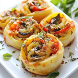 - 1 package of vegan pizza dough - 1 cup marinara sauce - 1 cup shredded vegan mozzarella cheese - 1/2 cup bell peppers, diced - 1/2 cup mushrooms, diced - 1/4 cup black olives, sliced - 1 teaspoon dried oregano - 1 teaspoon garlic powder - Salt and pepper to taste - 1 tablespoon olive oil (for brushing) - Fresh basil leaves for garnish - Nutritional yeast for a cheesy flavor - Spinach for added greens - Red pepper flakes for heat - Zucchini for extra veggies - Baking sheet lined with parchment paper - Rolling pin for dough - Sharp knife for slicing - Spatula for spreading sauce - Small bowl for olive oil brushing {{ingredient_image_2}} First, you need to preheat your oven to 425&deg;F (220&deg;C). This step is key for a nice, crisp crust. Next, take your vegan pizza dough. On a clean surface, sprinkle some flour. Roll the dough into a rectangle that is about 1/4 inch thick. This thickness is important. It gives you a chewy yet crispy roll. Now it&rsquo;s time to add the fun part, the filling! Spread a good layer of marinara sauce all over the dough. Make sure to leave about an inch around the edges. Then, sprinkle the vegan mozzarella cheese over the sauce. This will create a cheesy goodness in every bite. Next, add your diced bell peppers, mushrooms, and sliced black olives. Spread these out evenly so every roll has great flavor. Season everything with dried oregano, garlic powder, and a pinch of salt and pepper. It's time to roll! Starting from the long side, carefully roll the dough into a tight log. Press gently to keep the fillings inside. After rolling, use a sharp knife to cut the log into 1-inch thick pieces. Place these slices cut-side up on a baking sheet lined with parchment paper. This paper helps prevent sticking. To finish, lightly brush the tops of the pizza rolls with olive oil. This step helps them turn golden brown while baking. Now, place the baking sheet in the oven. Bake for 15-20 minutes. You want the rolls to be puffed up and golden brown. When they look good, take them out and let them cool for a few minutes. This wait lets the flavors set nicely. Finally, add some fresh basil leaves on top for a lovely touch. Enjoy your savory vegan pizza rolls! When making savory vegan pizza rolls, avoid overfilling them. Too many toppings can cause spills. Ensure to leave space around the edges of the dough. This helps keep the filling inside. Also, remember not to skip brushing with olive oil. This step gives your rolls a nice, golden finish. To boost flavor, try adding fresh herbs like basil or oregano. These herbs bring freshness to each bite. You can also mix in nutritional yeast for a cheesy taste. For a kick, add red pepper flakes or jalape&ntilde;os. These small changes can elevate your pizza rolls. If you need gluten-free options, use gluten-free pizza dough. For a nut-free version, choose a vegan cheese made from soy. If you dislike olives, replace them with artichokes or sun-dried tomatoes. These swaps keep the recipe tasty and enjoyable for everyone. Pro Tips Use Fresh Ingredients: For the best flavor, use fresh vegetables and high-quality vegan cheese. Fresh ingredients enhance the overall taste and texture of your pizza rolls. Experiment with Fillings: Feel free to get creative with your fillings! Try adding spinach, artichokes, or even vegan pepperoni for a unique twist on the classic pizza roll. Keep Rolls Even: When rolling the dough, make sure to keep the thickness consistent throughout to ensure even baking and a uniform texture in each roll. Serve with Dipping Sauce: Pair your pizza rolls with a variety of dipping sauces like marinara, garlic aioli, or even a spicy sriracha mayo for an extra flavor boost. {{image_4}} You can change the filling to suit your taste. Try adding cooked spinach for a pop of color. Artichoke hearts add a nice twist too. You can also use roasted red peppers for a smoky flavor. For a spicy kick, add jalape&ntilde;os or crushed red pepper flakes. Don't forget about protein! Chickpeas or lentils can make your rolls more filling and hearty. If you want to switch up the dough, use puff pastry or phyllo dough. These options will give you a flaky texture. You can also try whole wheat dough for a healthier choice. Gluten-free dough is great for those with dietary needs. Just make sure to check the package instructions for baking times. Use seasonal veggies for fresh flavors. In spring, add asparagus or peas for a bright touch. Summer is perfect for zucchini and cherry tomatoes. Fall brings butternut squash or sweet potatoes. In winter, root veggies like carrots and parsnips work well. You can even add fresh herbs like rosemary or thyme for extra flavor. These changes keep your pizza rolls exciting all year round! To store leftover pizza rolls, let them cool to room temperature. Place them in an airtight container. This helps keep them fresh. You can store them in the fridge for up to three days. If you want to keep them longer, freezing is a great option. To reheat pizza rolls, preheat your oven to 350&deg;F (175&deg;C). Place the rolls on a baking sheet. Heat them for about 10-15 minutes. This makes them crispy again. You can also use a microwave. If you use the microwave, heat in short bursts of 30 seconds. This way, you avoid sogginess. To freeze pizza rolls, wrap each roll in plastic wrap. Then, place them in a freezer-safe bag. Remove as much air as possible. This helps prevent freezer burn. You can freeze them for up to three months. When ready to eat, bake them directly from frozen. Just add a few extra minutes to the baking time. Yes, you can make your own dough. Start with flour, water, yeast, and salt. Knead it well until it is smooth. Let it rise for about an hour. This gives you fresh dough, but store-bought is quick and easy. For dipping, marinara sauce is a classic choice. You can also try garlic sauce or vegan ranch. If you like a kick, go for spicy marinara or sriracha sauce. These options add flavor and fun. To spice it up, add red pepper flakes to the filling. You can also mix in some diced jalape&ntilde;os. For less heat, skip the spicy items. Adjust the spices to fit your taste and enjoy! This blog post breaks down how to make savory vegan pizza rolls. I discussed key ingredients, tools, and step-by-step instructions for making them. We explored tips for flavor, common mistakes, and ways to customize the rolls based on your needs. Lastly, I covered storage and reheating options to keep your rolls fresh. Try different fillings and doughs to find your favorite combination. Enjoy creating your own delicious pizza rolls!