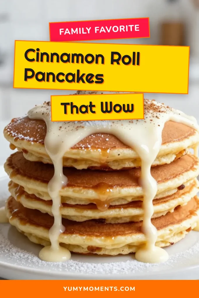 Indulge in the ultimate breakfast treat with these Fluffy Cinnamon Roll Pancakes! This easy pancake recipe combines the warm flavors of cinnamon swirl pancakes with a luscious cream cheese glaze. Perfect for a cozy morning, these pancakes will be a hit with everyone. Try this best pancake recipe today and make your mornings sweeter! Don't forget to save for your next breakfast inspiration! #CinnamonRollPancakes #EasyBreakfastPancakes #BestPancakeRecipe #CreamCheeseGlaze