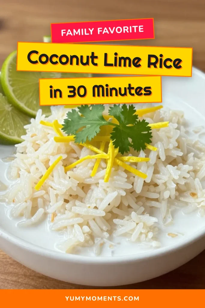 Discover the perfect coconut lime rice recipe that will elevate any meal! This easy coconut rice dish combines fluffy jasmine rice with creamy coconut milk and zesty lime, making it a delightful tropical rice side dish. Versatile and delicious, this lime zest rice recipe is a must-try for your next dinner. Follow these simple steps for a flavorful addition to your plate. Save this easy coconut lime rice recipe today! #CoconutLimeRice #EasyRiceDish #TropicalFlavors #JasmineRice