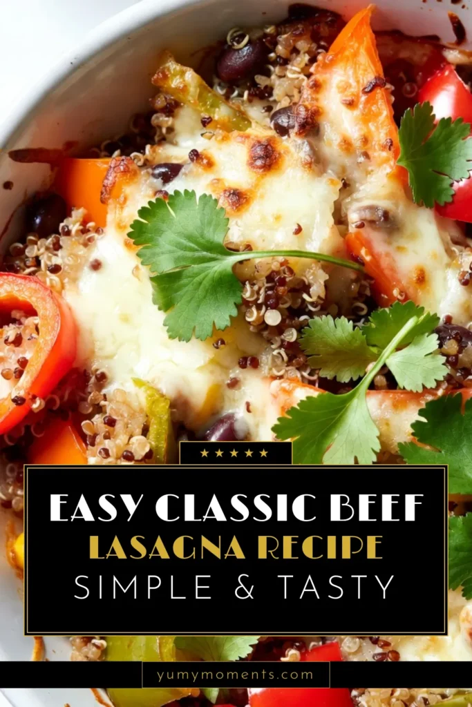 Looking for a delicious and nutritious meal? Try this stuffed bell pepper casserole made with quinoa! Packed with black beans, corn, and vibrant bell peppers, this vegetarian casserole recipe is perfect for healthy bell pepper dishes and a cheesy stuffed pepper bake. It's easy to make and a crowd-pleaser for any occasion. Don't forget to save this recipe for your next family dinner! #StuffedBellPepperCasserole #QuinoaStuffedPeppers #VegetarianCasseroleRecipes #HealthyBellPepperDishes