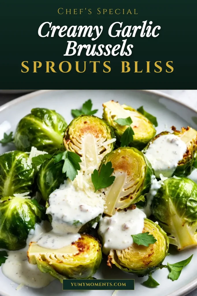 Discover the delightful flavors of Creamy Garlic Parmesan Brussels Sprouts, the perfect addition to your meals! This roasted Brussels sprouts recipe features a rich and easy garlic Parmesan sauce that elevates ordinary veggies into a healthy creamy vegetable side dish. Looking for a vegan Brussels sprouts alternative? Try swapping in plant-based cream! Save this recipe for a comforting and nutritious dish tonight! #BrusselsSprouts #HealthyRecipes #VegetableSideDish #GarlicParmesan