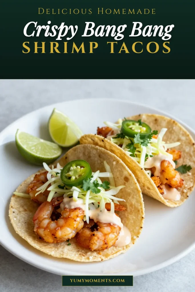 Indulge in these mouthwatering Bang Bang Shrimp Tacos! This easy shrimp tacos recipe features crispy shrimp coated in a flavorful blend of spices and tossed in a homemade Bang Bang sauce. Perfect for a spicy shrimp taco night, these tacos are sure to impress. Follow this simple guide to create delicious Bang Bang Shrimp Tacos at home! Save for later and spice up your next meal! #BangBangShrimpTacos #CrispyShrimpTacos #EasyShrimpTacos #BangBangSauceRecipe