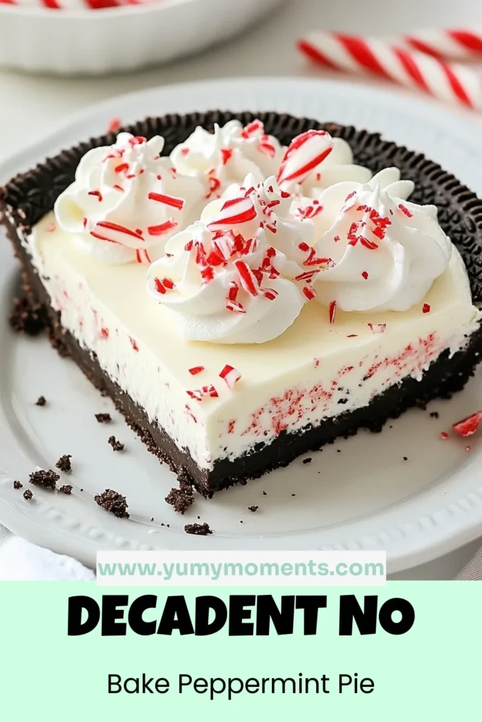 Indulge in this No-Bake Peppermint Oreo Pie, the perfect treat for the holidays! This easy Oreo dessert combines crushed Oreos, cream cheese, and peppermint for a delightful flavor that everyone will love. With a simple Peppermint Pie Recipe that's ready in just 20 minutes and only requires chilling, it's an ideal Holiday No-Bake Pie. Try this Cream Cheese Peppermint Treat for your next gathering! Save this recipe and get baking! #NoBakeDessert #HolidayRecipes #OreoPie #PeppermintTreats