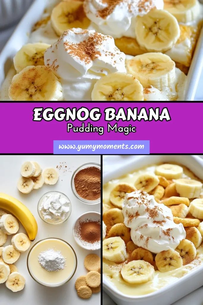 Dive into this Eggnog Banana Pudding, the ultimate Eggnog dessert recipe perfect for holiday gatherings. This no-bake eggnog pudding layers creamy banana goodness with crunchy vanilla wafers for a delightful twist on the classic banana pudding recipe. Easy to prepare and sure to impress, it's the ideal holiday pudding recipe to bring joy to your table. Save this dish for your festive dessert list and delight your guests! #EggnogDessert #BananaPudding #HolidayPudding #NoBakeDessert