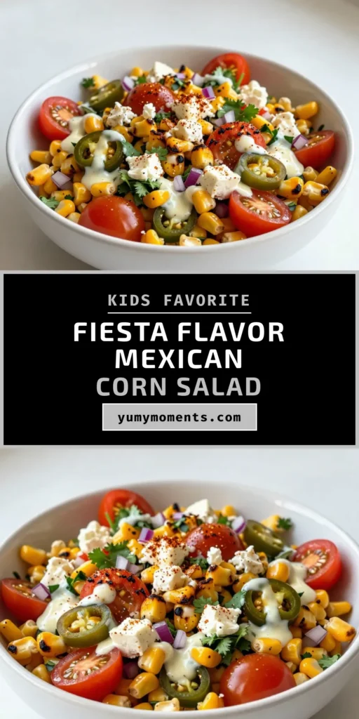 Discover the deliciousness of Mexican street corn salad, a fresh and vibrant grilled corn salad recipe perfect for any occasion. This vegetarian corn salad, featuring juicy grilled corn, ripe cherry tomatoes, and creamy feta, will be a hit at your next gathering. Easy to make and packed with flavor, it's a must-try fresh corn salad recipe! Save this recipe for your next cookout! #MexicanStreetCornSalad #GrilledCornSalad #VegetarianSalad #CornSaladWithFeta